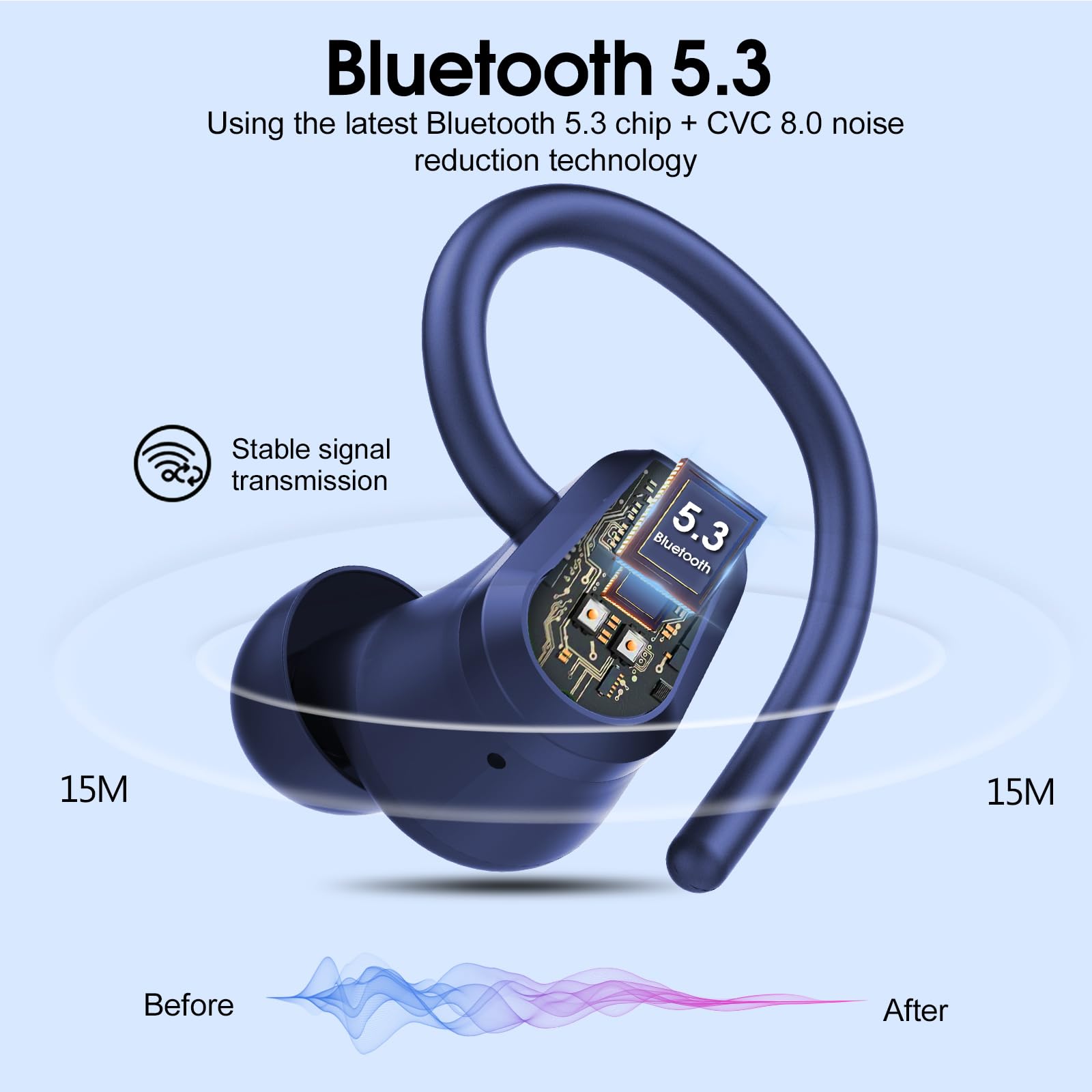 Foto 3 pulgar | Auriculares Inalámbricos Poounur H9 Bluetooth 5.3 50h Playtime Ip7 Blue - Venta Internacional.