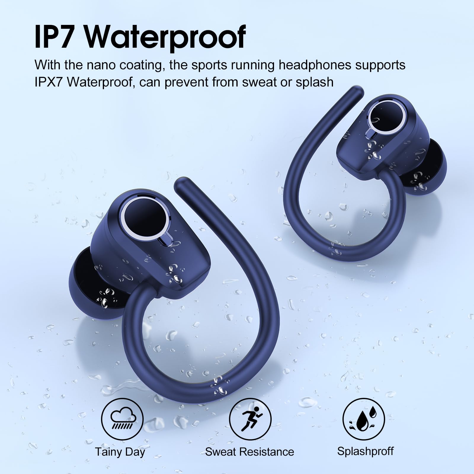 Foto 7 pulgar | Auriculares Inalámbricos Poounur H9 Bluetooth 5.3 50h Playtime Ip7 Blue - Venta Internacional.