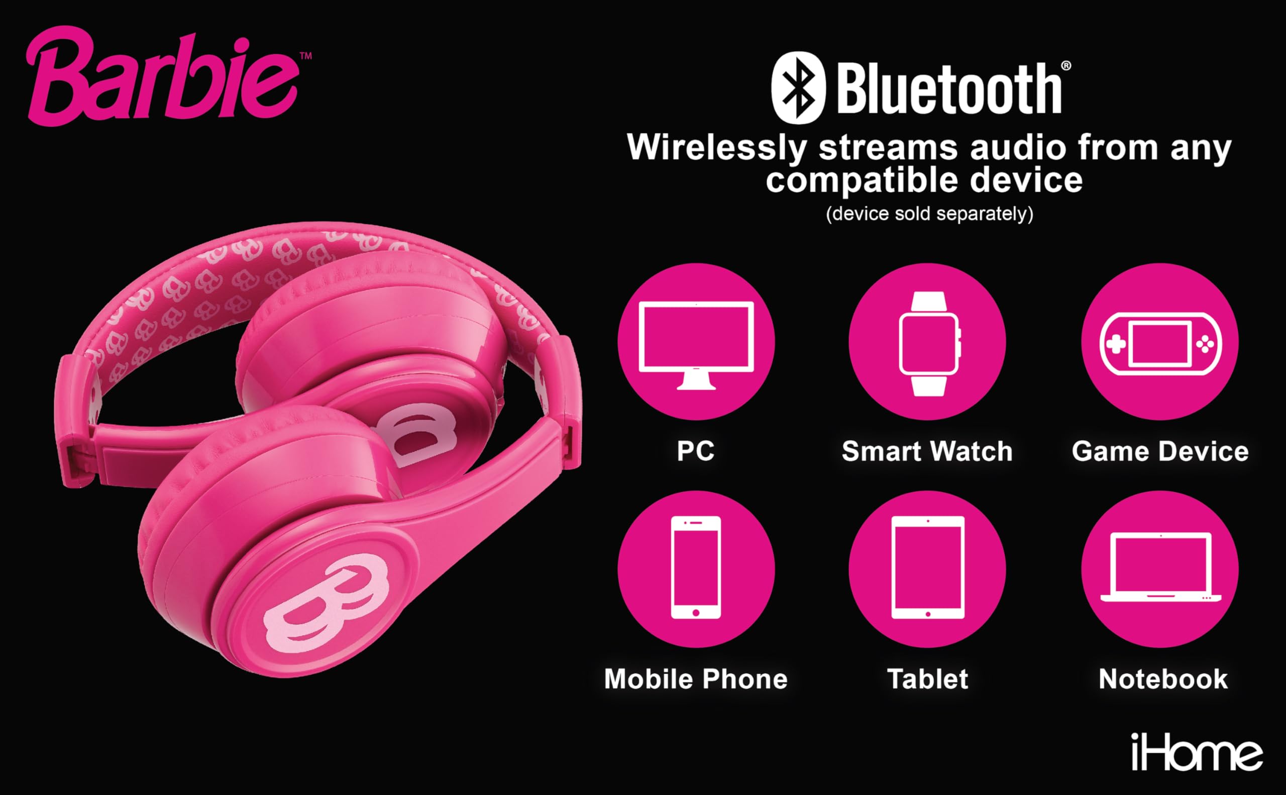 Foto 6 pulgar | Auriculares Bluetooth Ekids Barbie Pink Con Micrófono - Venta Internacional.
