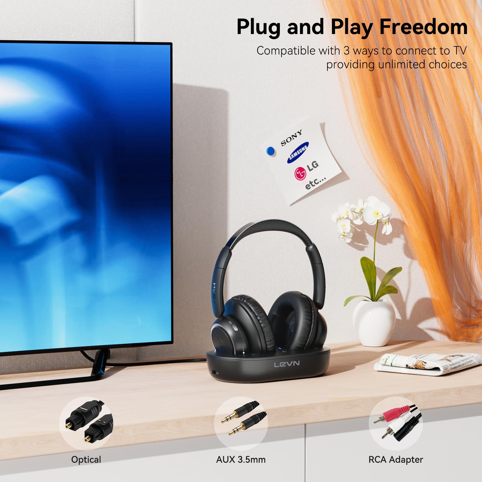 Foto 6 pulgar | Auriculares Inalámbricos Levn 2024 Actualizados Para Ver Televisión - Venta Internacional.