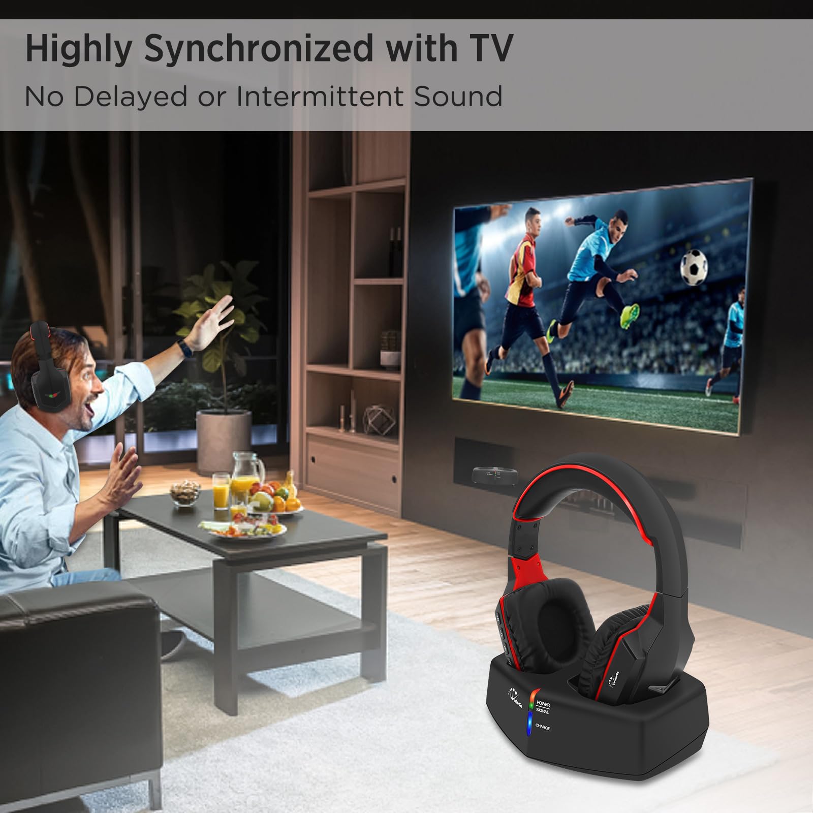 Foto 3 pulgar | Auriculares Inalámbricos Wallarge Para Tv Con Transmisor Rf De 100 Pies - Venta Internacional.