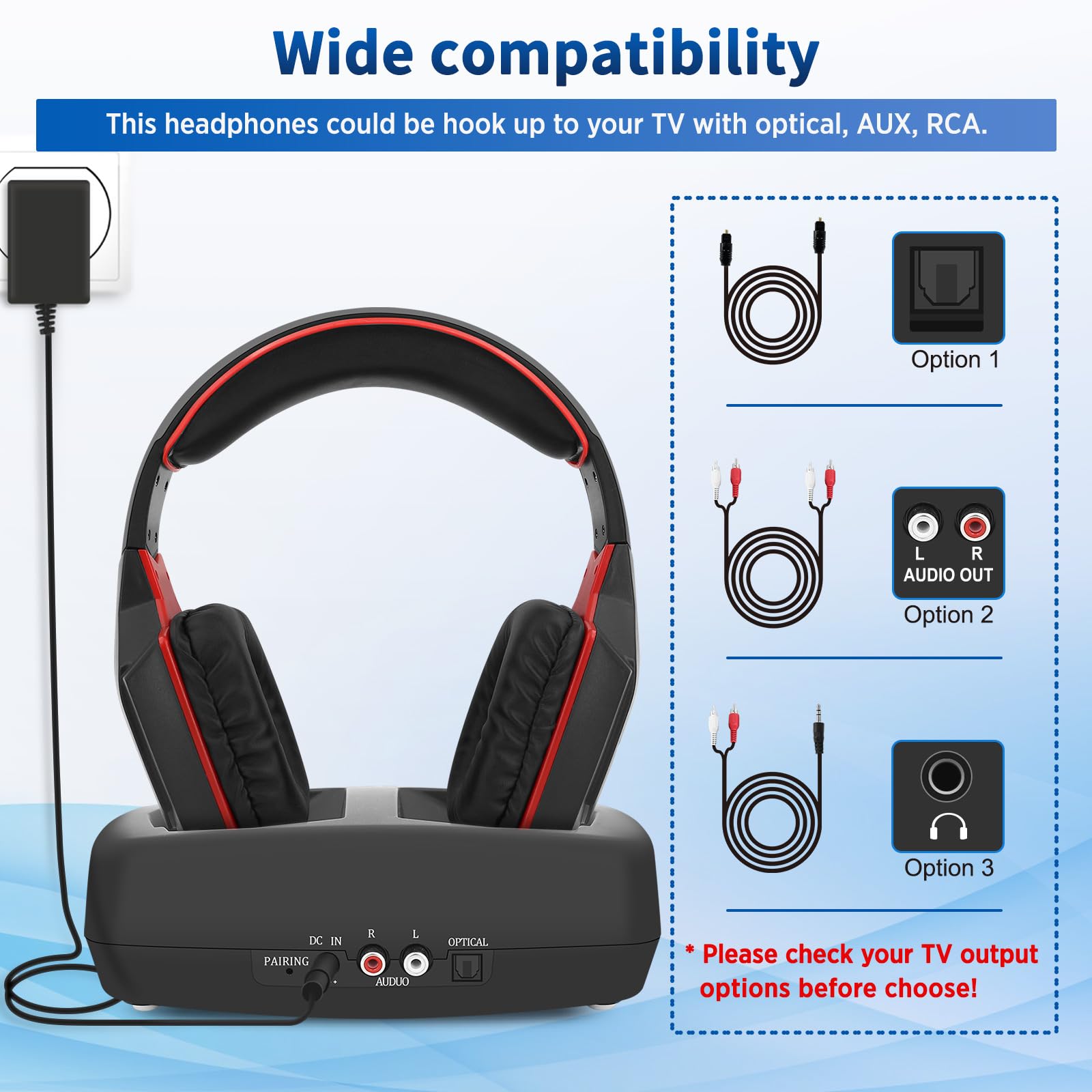 Foto 7 pulgar | Auriculares Inalámbricos Wallarge Para Tv Con Transmisor Rf De 100 Pies - Venta Internacional.