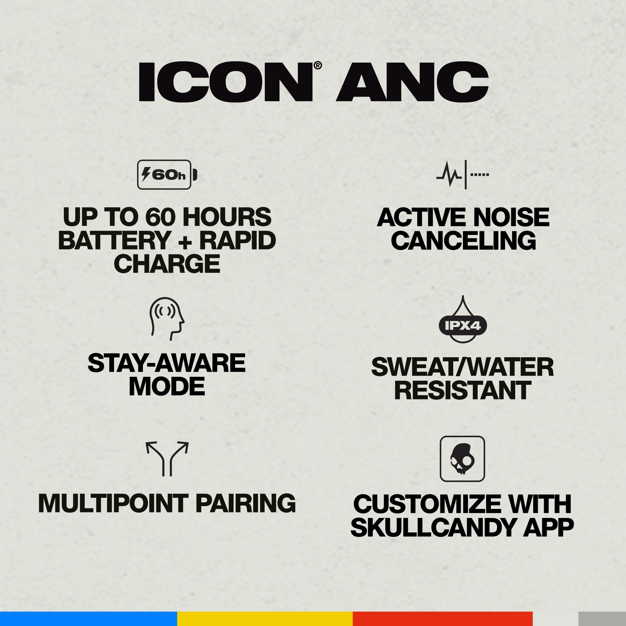 Foto 3 | Auriculares Supraaurales Skullcandy Icon Anc Bluetooth Con Micrófono, Color Negro - Venta Internacional.