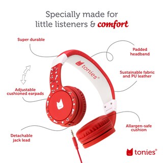 Foto 4 | Auriculares Plegables Tonies Con Cable Para Niños, Color Rojo - Venta Internacional.
