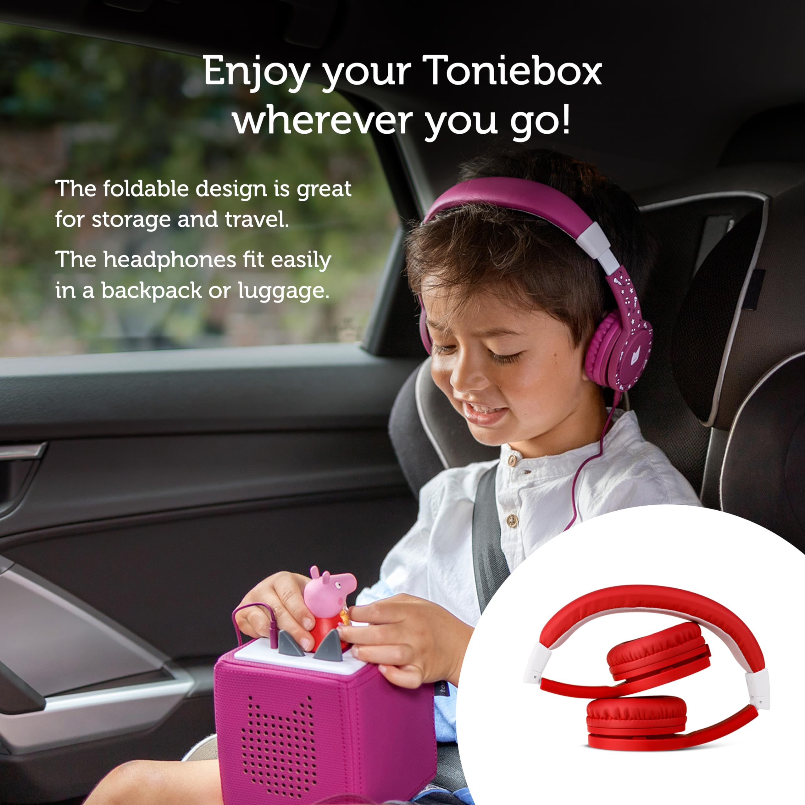 Foto 6 pulgar | Auriculares Plegables Tonies Con Cable Para Niños, Color Rojo - Venta Internacional.