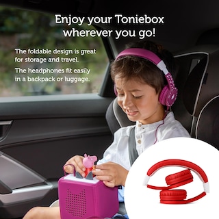 Foto 5 | Auriculares Plegables Tonies Con Cable Para Niños, Color Rojo - Venta Internacional.