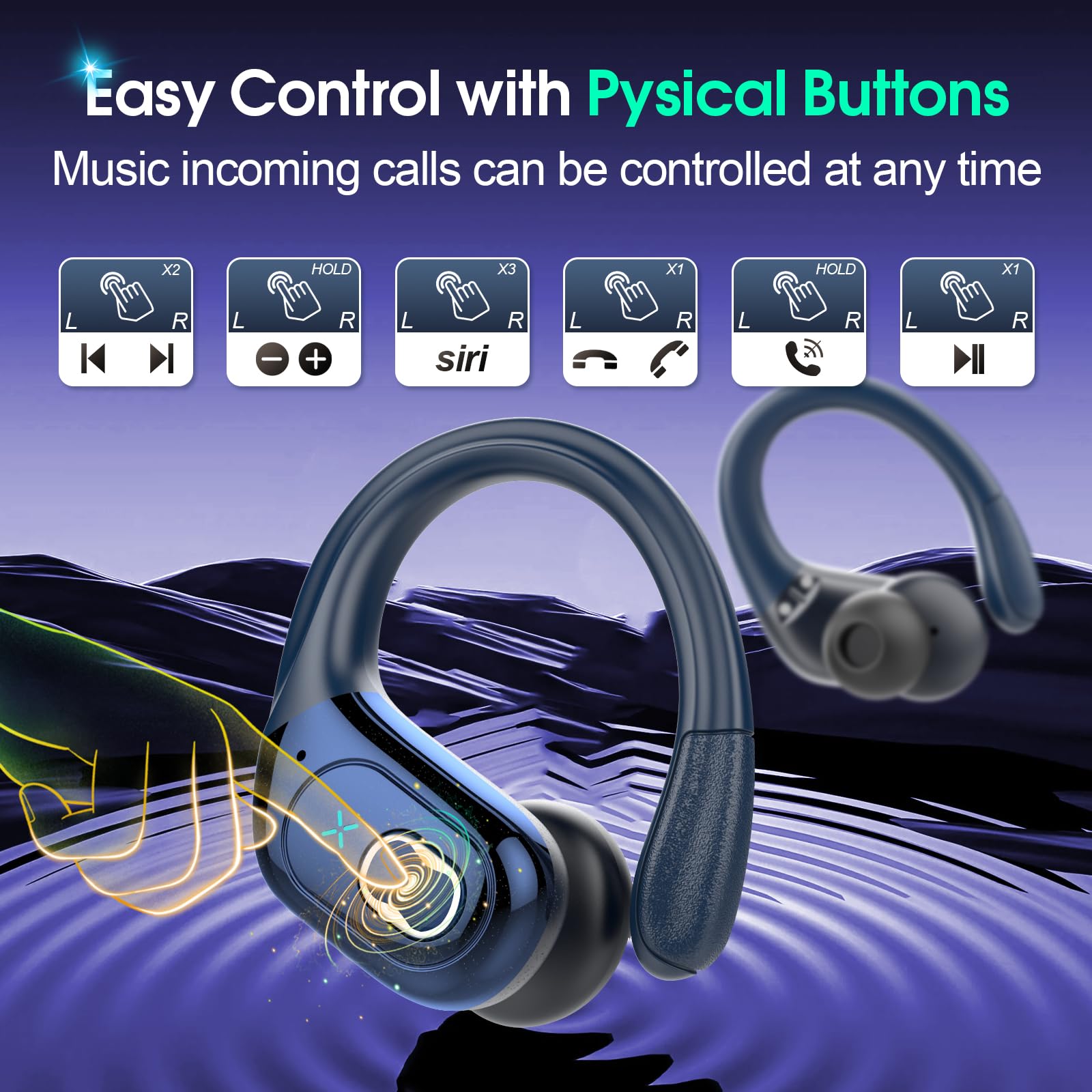 Foto 7 pulgar | Auriculares Inalámbricos Aptkdoe 75hrs Bluetooth 5.3 Headphone Sport - Venta Internacional.