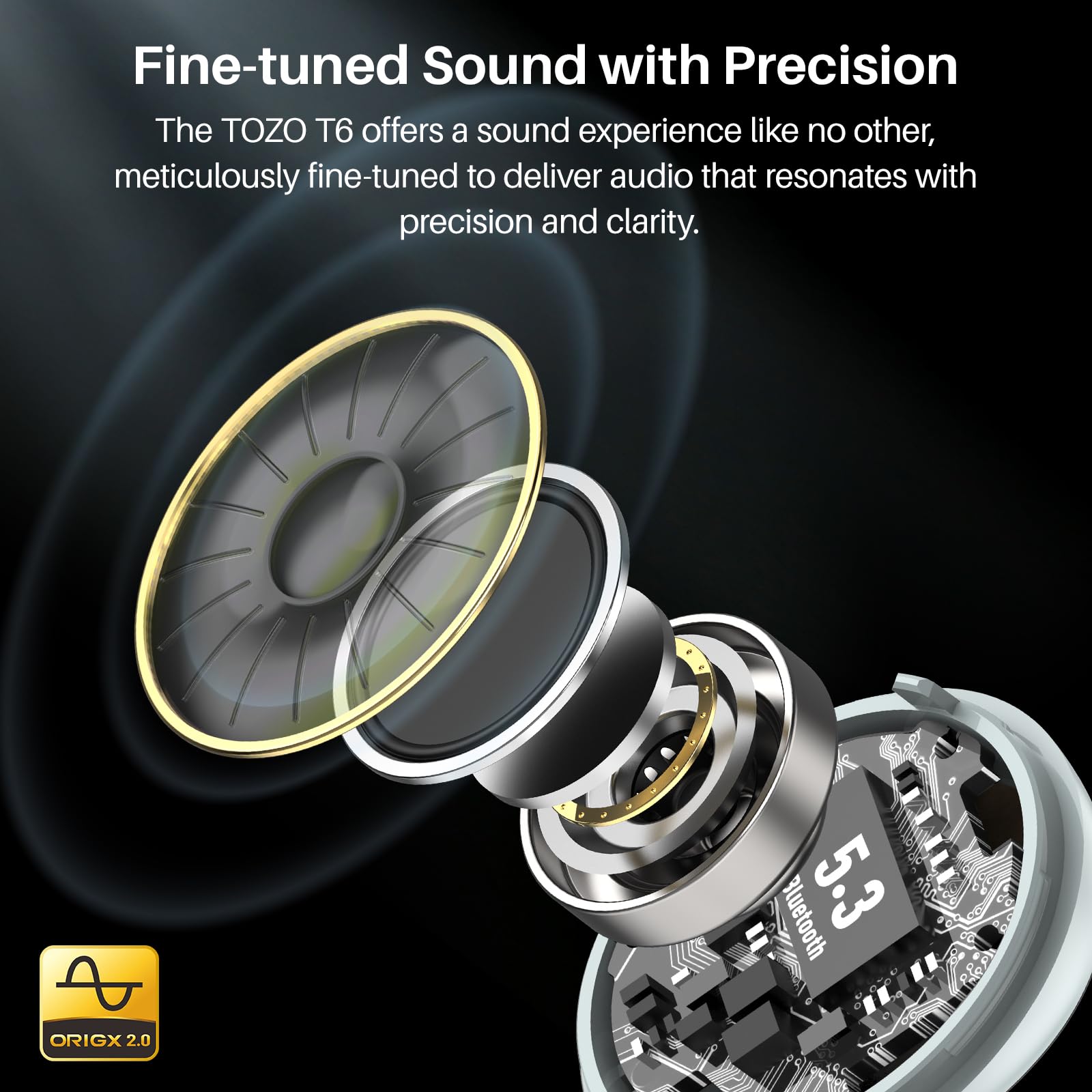 Foto 3 pulgar | Auriculares Inalámbricos Tozo T6 Ergonómicos Bluetooth 5.3 50 Horas De Reproducción - Venta Internacional.