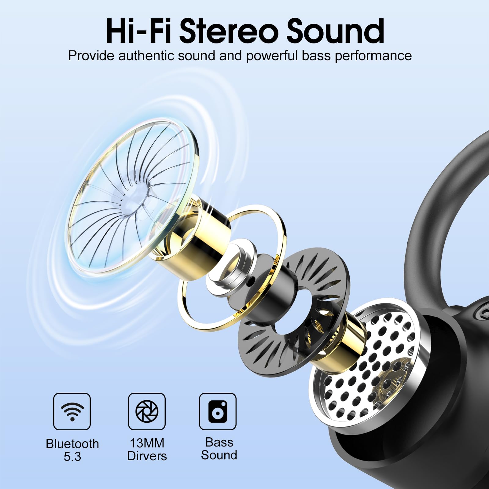 Foto 5 pulgar | Auriculares Inalámbricos Poounur H9 Bluetooth 5.3 50h Playtime Ip7 - Venta Internacional.