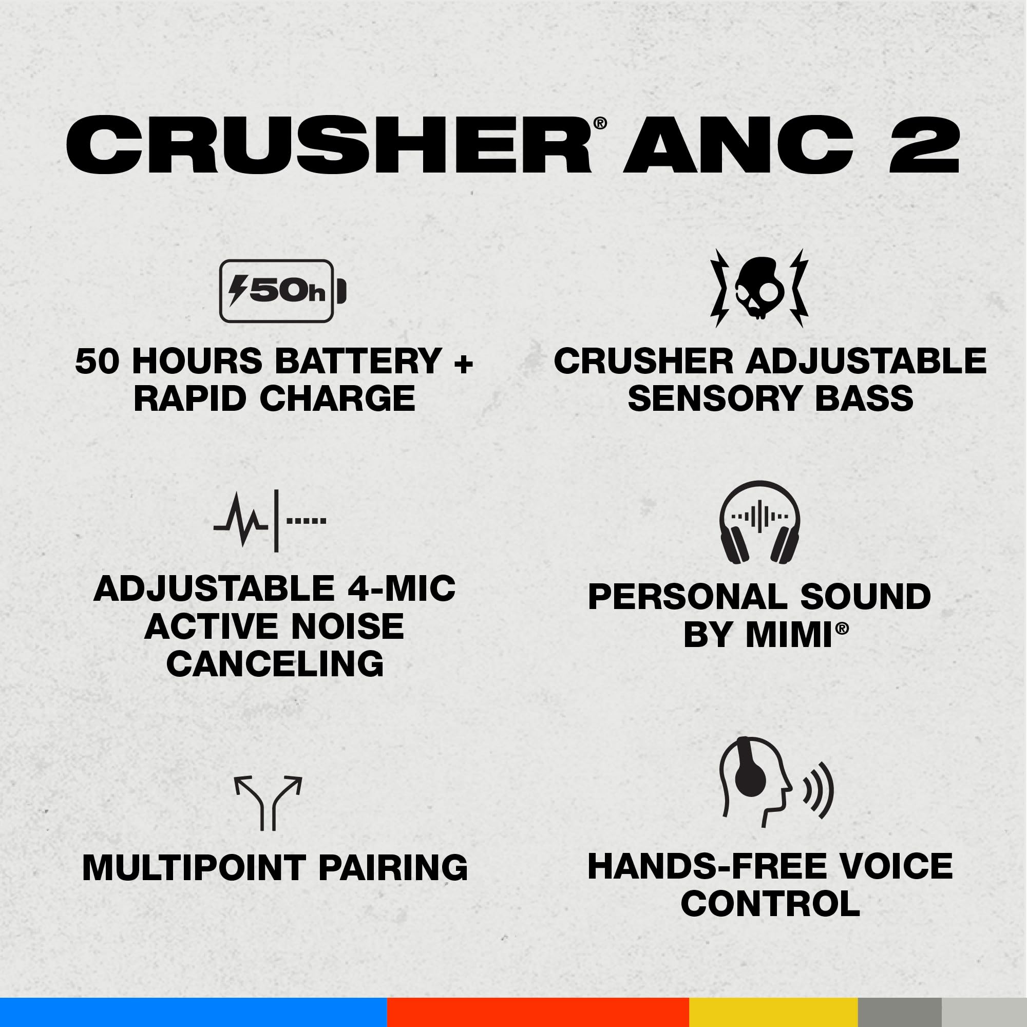 Foto 5 pulgar | Auriculares Inalámbricos Bluetooth Skullcandy Crusher Anc 2 - Venta Internacional