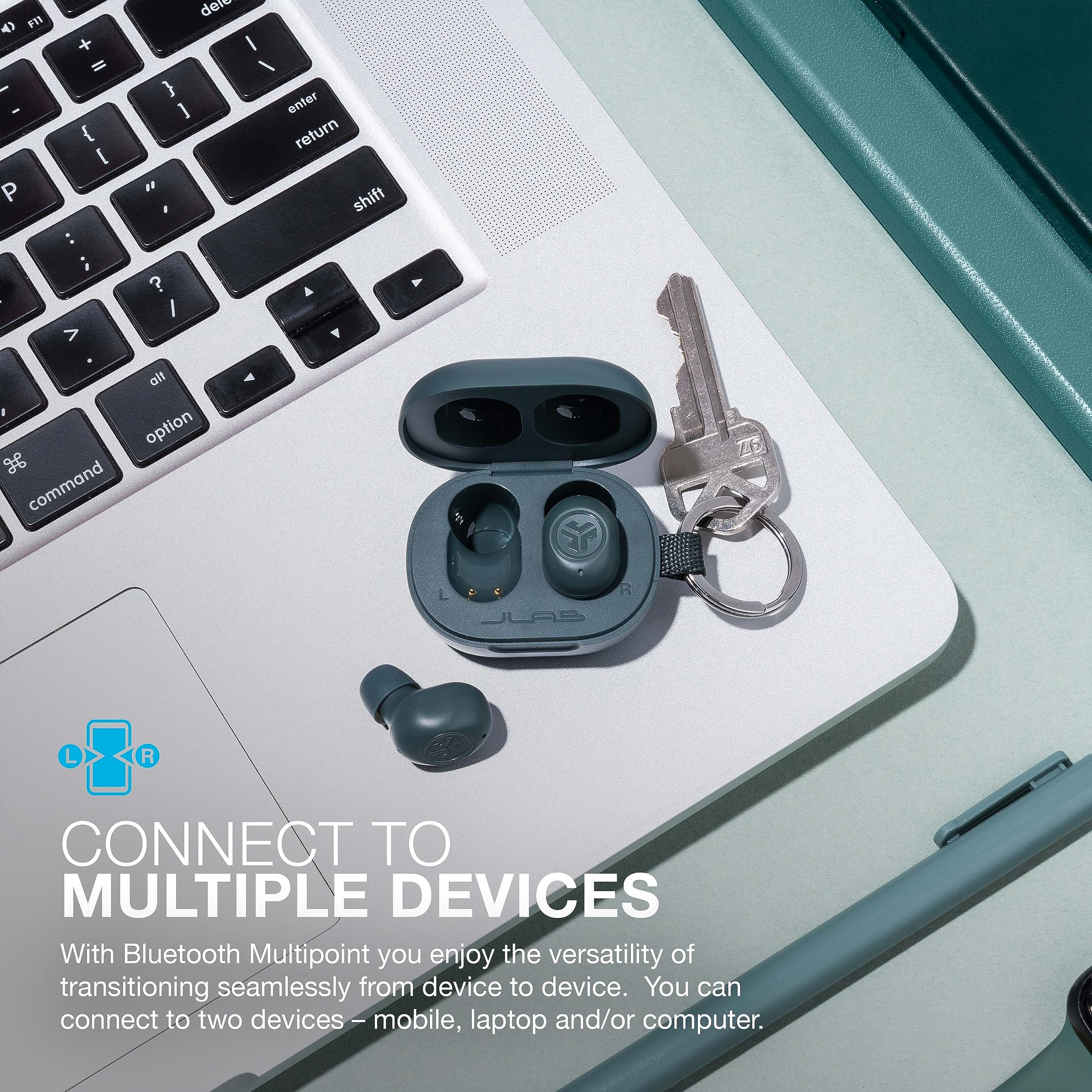 Foto 4 pulgar | Auriculares Bluetooth Jlab Jbuds Mini Con Funda De Carga Sage - Venta Internacional.