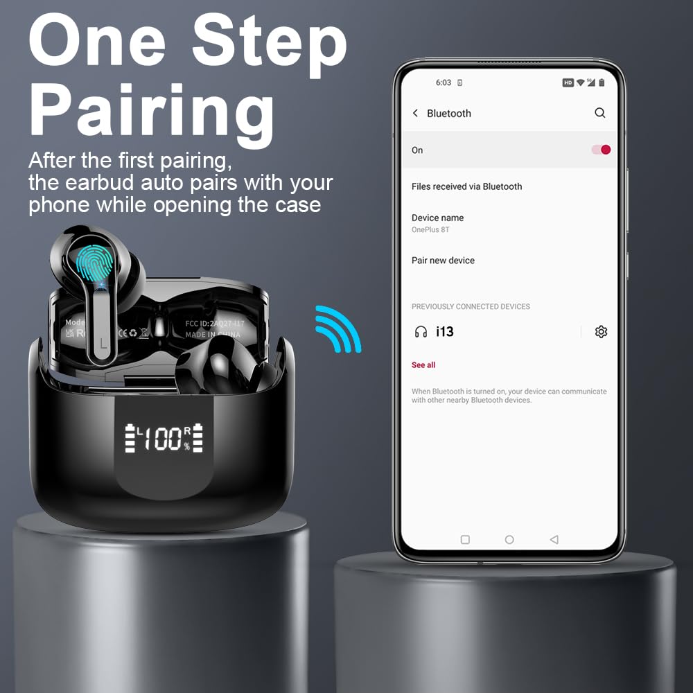 Foto 6 | Auricular Inalámbrico Ordtop I13 2024 Bluetooth 5.3 40h Ip7 Android Ios - Venta Internacional.