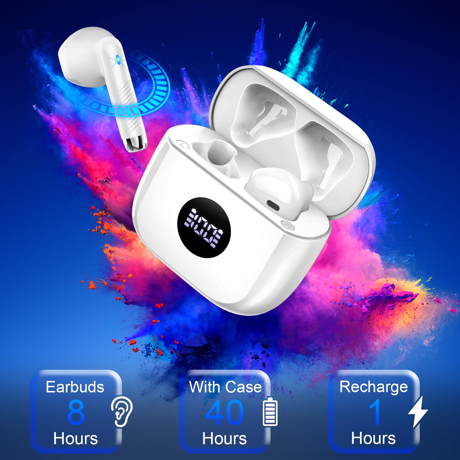 Foto 8 pulgar | Auriculares Inalámbricos Jxrev Bluetooth 5.4 Con Reproducción De 40 Horas Ip7 - Venta Internacional.