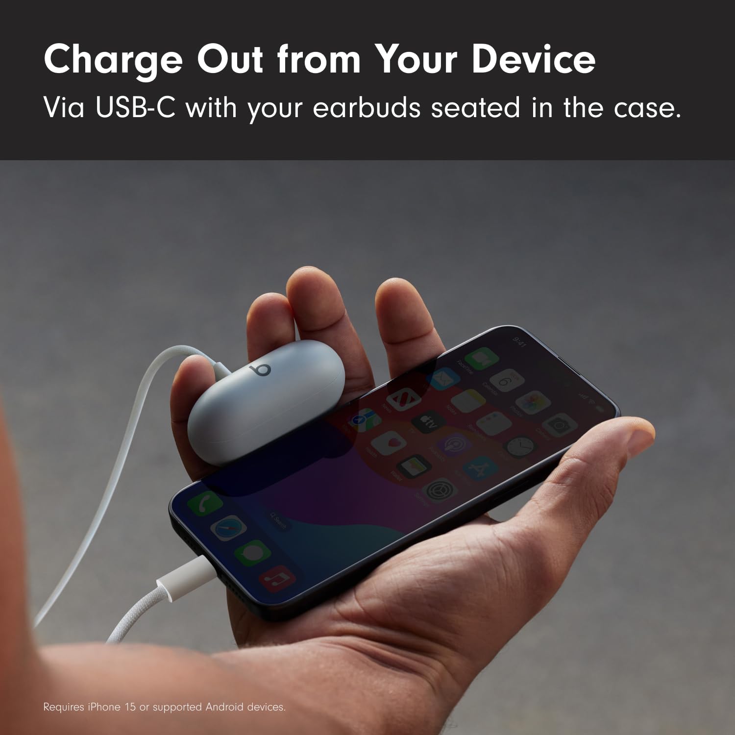 Foto 5 pulgar | Auriculares Inalámbricos Bluetooth Beats Solo Buds Storm Grey - Venta Internacional