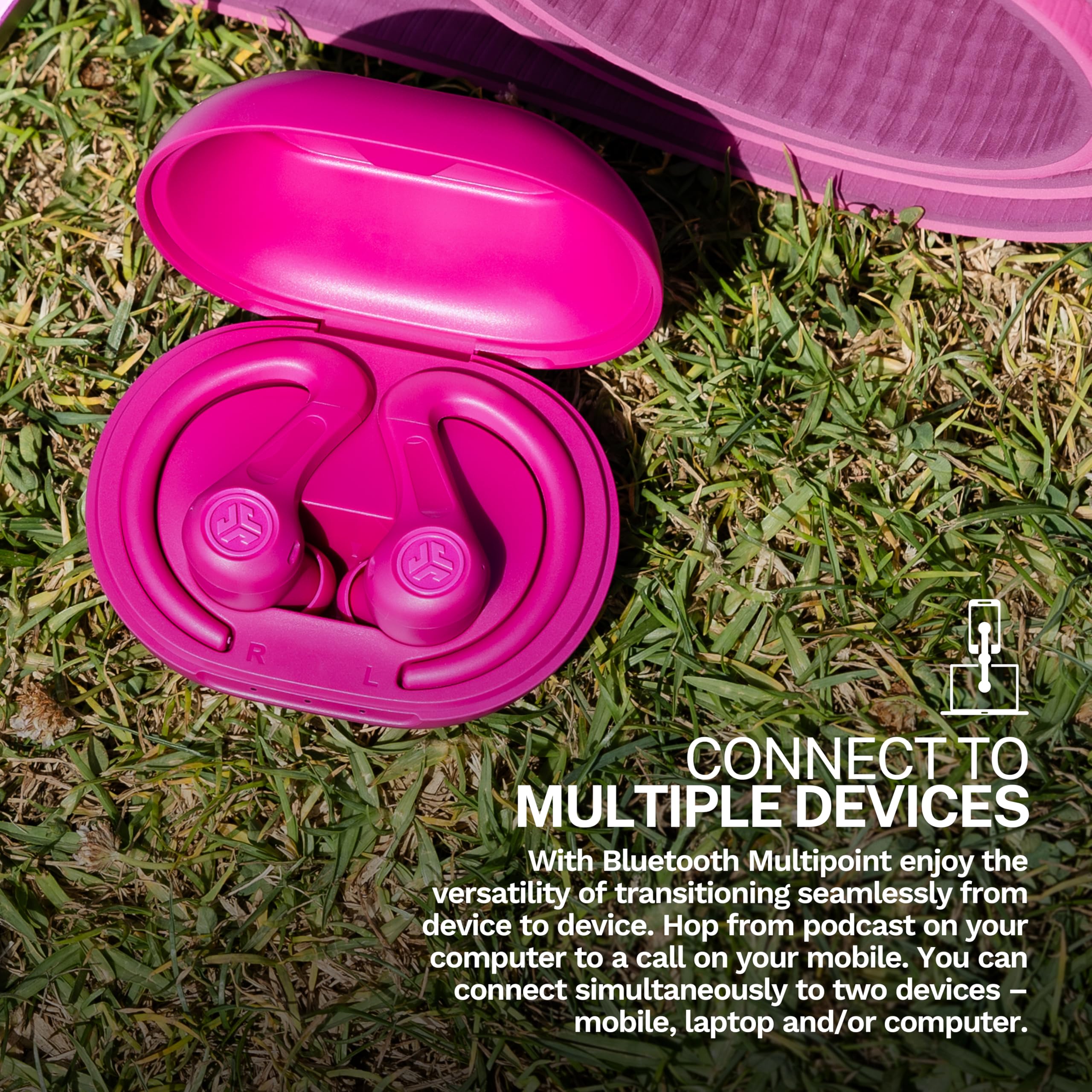 Foto 6 pulgar | Auriculares Bluetooth Jlab Jbuds Sport Anc 4 Con Funda De Carga Rosa - Venta Internacional.