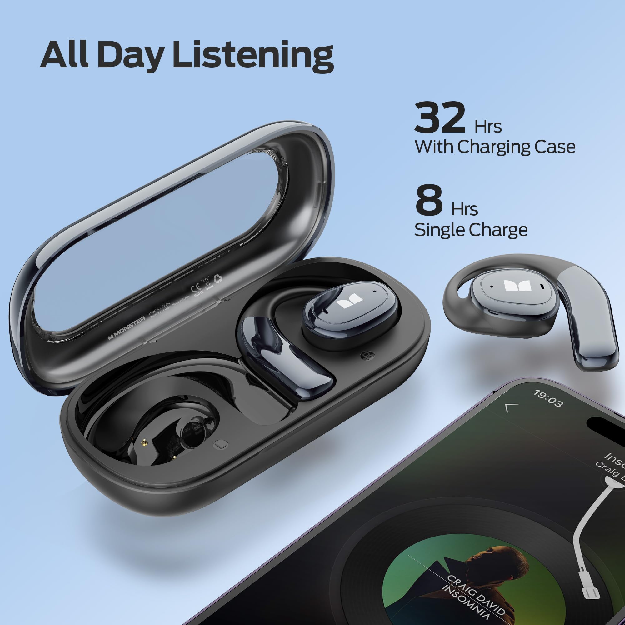 Foto 4 | Auriculares Inalámbricos Monster Open Ear Ac311 Bluetooth 5.4 Ipx5 - Venta Internacional.