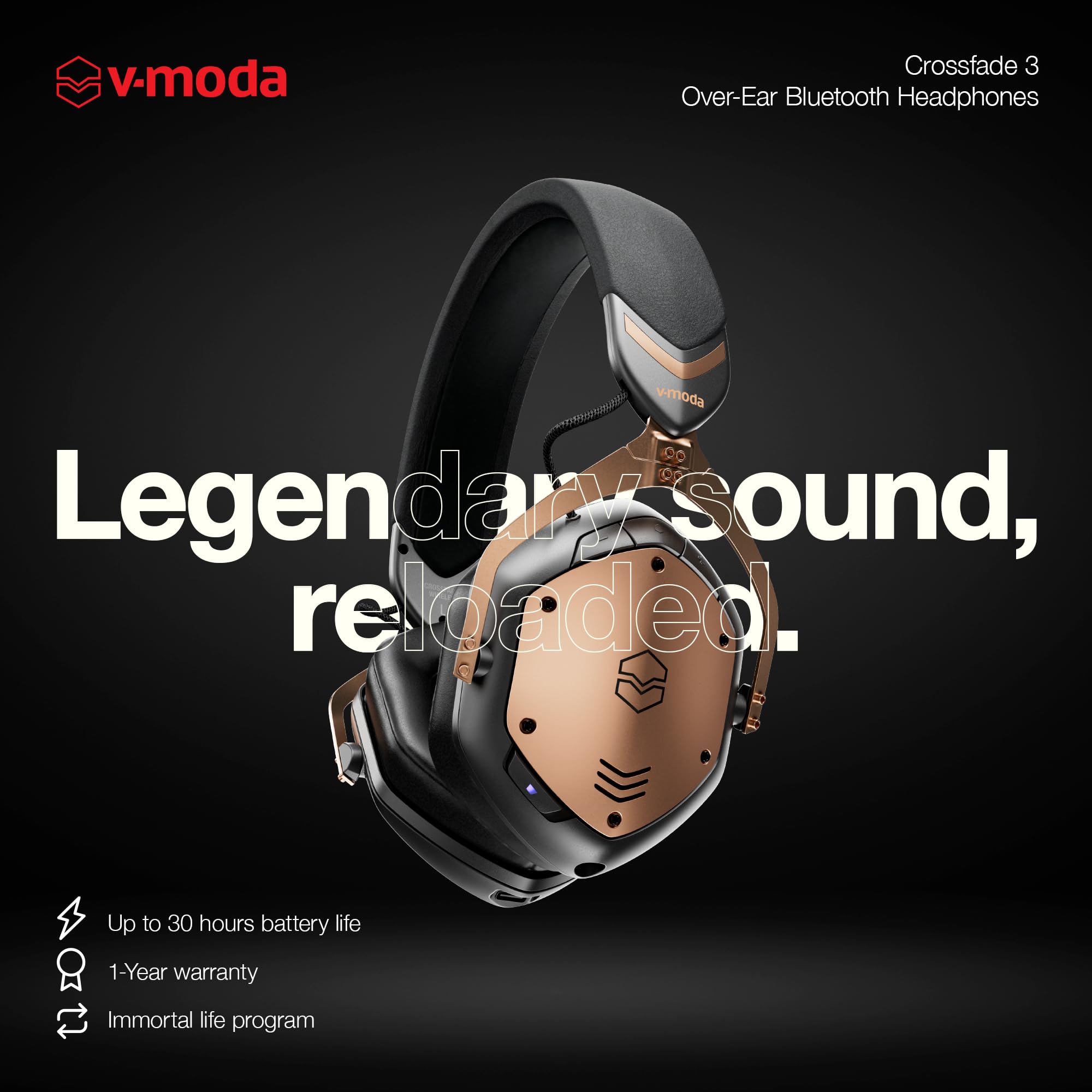 Foto 3 pulgar | Auriculares Inalámbricos V-moda Crossfade 3 Bronze Black - Venta Internacional.