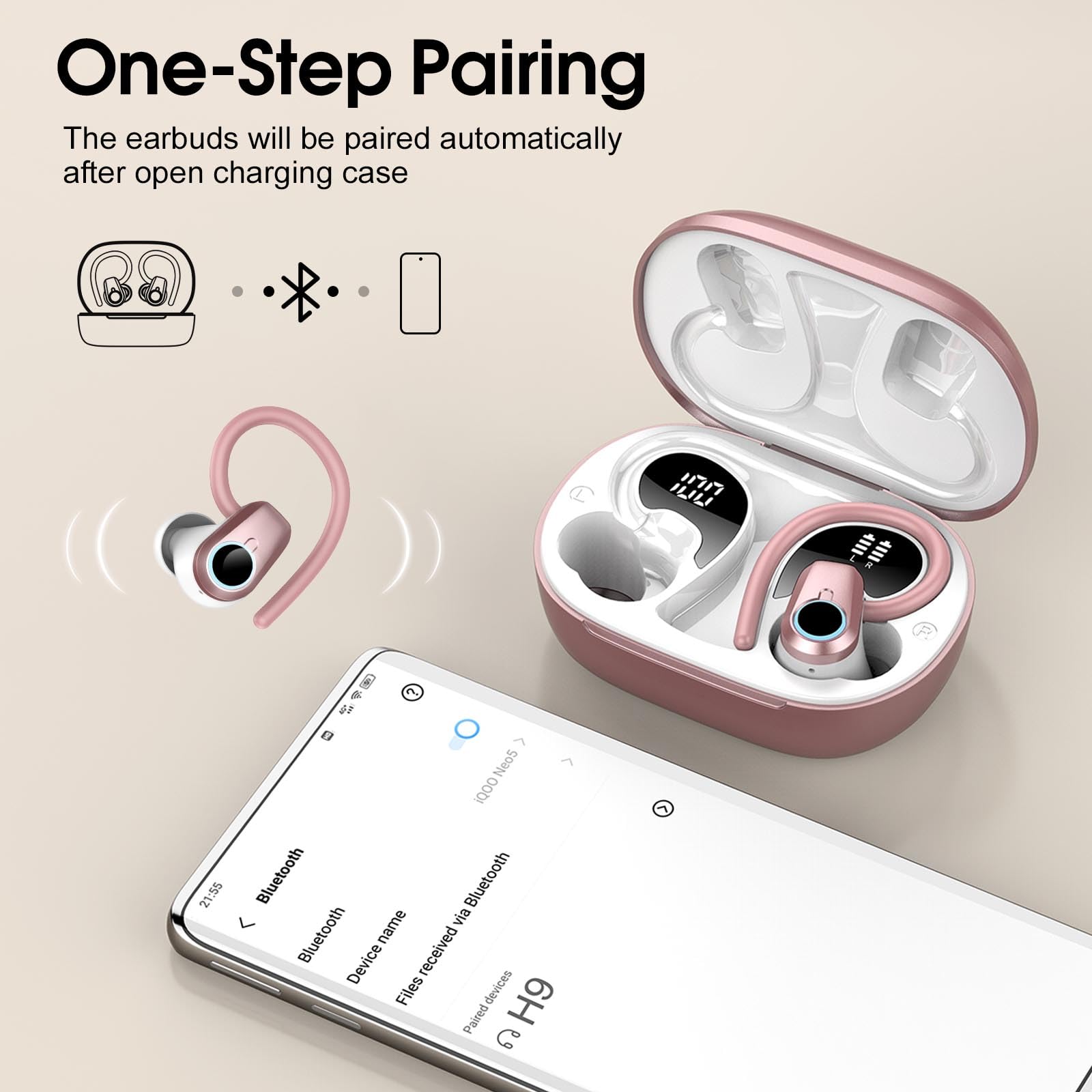 Foto 6 pulgar | Auriculares Inalámbricos Poounur H9 Bluetooth 5.3 50h Playtime Ip7 - Venta Internacional.