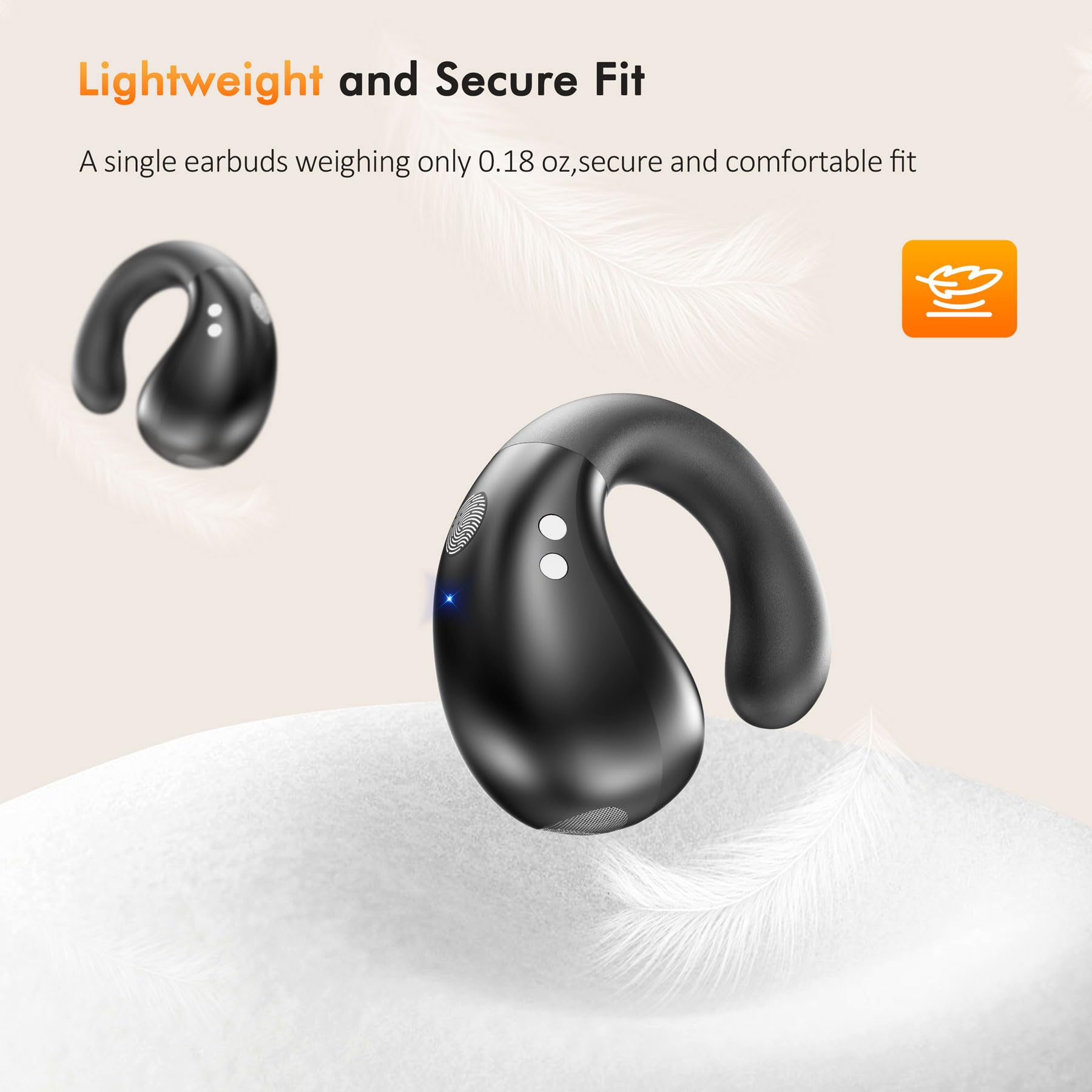 Foto 7 pulgar | Auriculares Con Clip Abierto Euqq Inalámbricos Bluetooth 5.3 Negros - Venta Internacional.