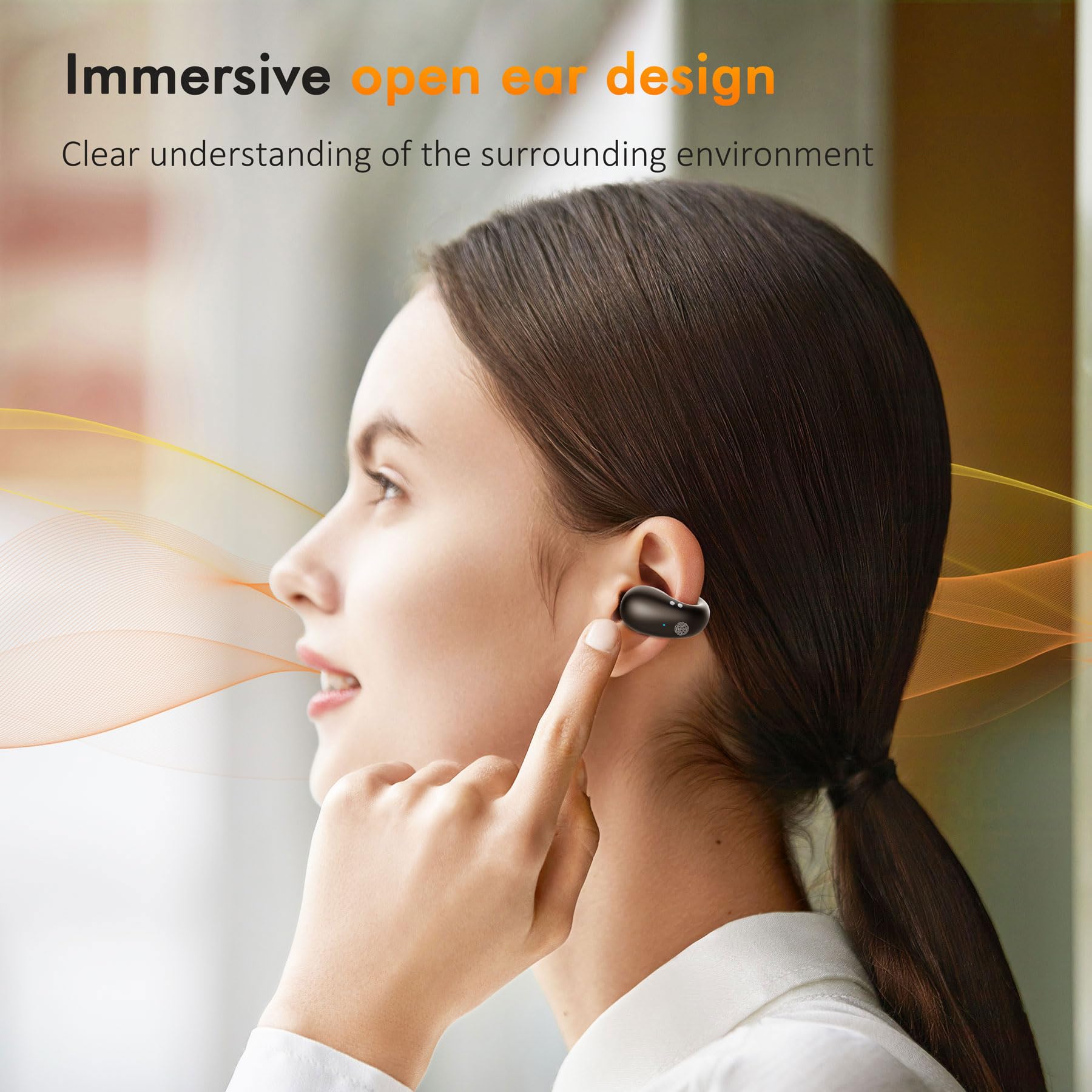 Foto 8 pulgar | Auriculares Con Clip Abierto Euqq Inalámbricos Bluetooth 5.3 Negros - Venta Internacional.