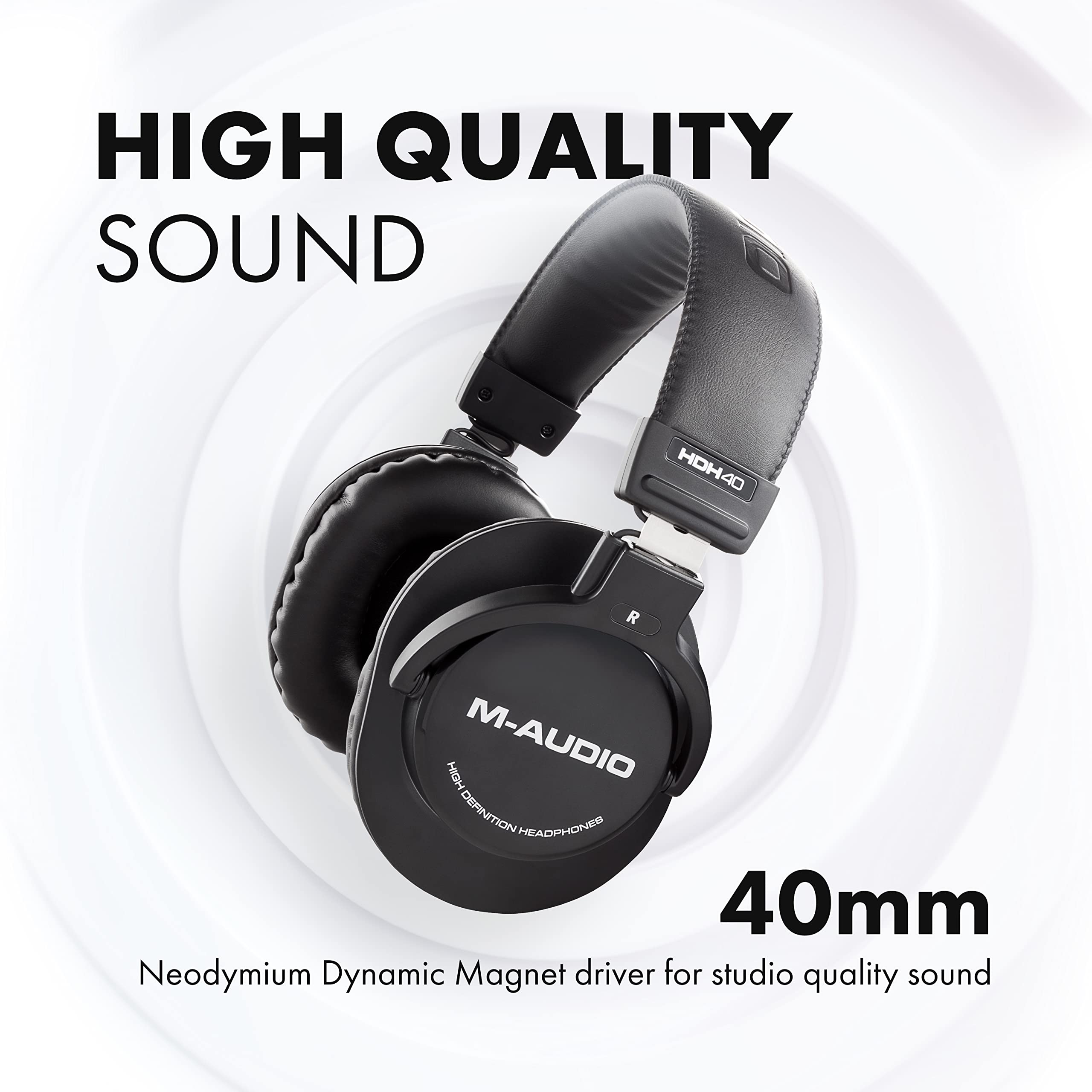 Foto 3 pulgar | Auriculares M-audio Hdh40 Over Ear Studio Con Parte Trasera Cerrada, Color Negro - Venta Internacional.