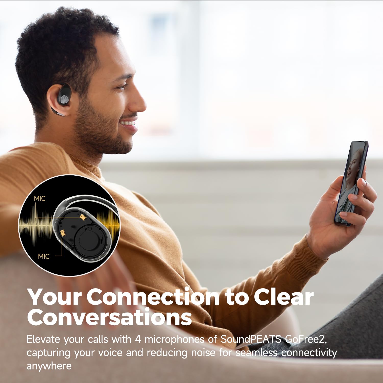 Foto 2 | Auriculares Inalámbricos De Oído Abierto Soundpeats Gofree2 Con Ldac - Venta Internacional.