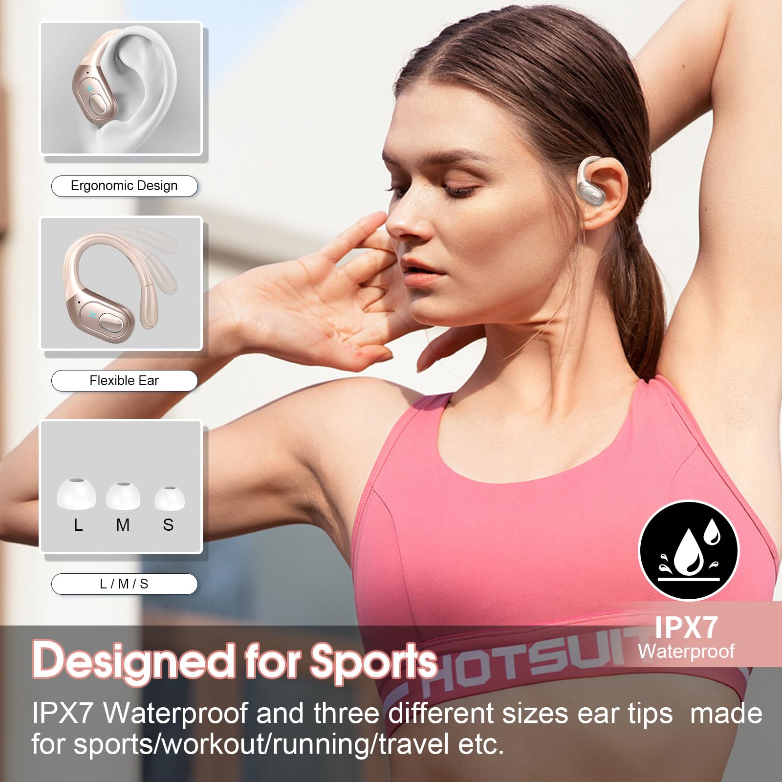 Foto 6 pulgar | Auriculares Inalámbricos Aptkdoe 75hrs Bluetooth 5.3 Headphone Sport - Venta Internacional.