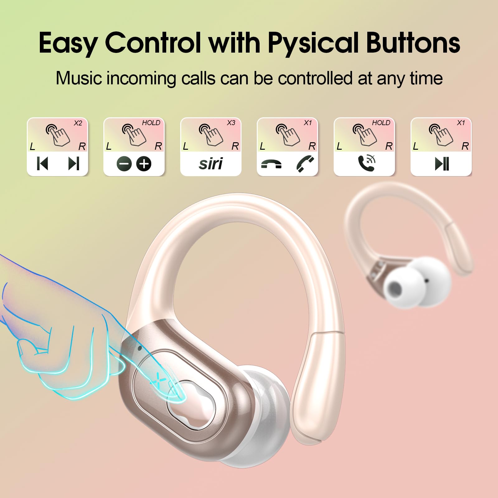Foto 8 pulgar | Auriculares Inalámbricos Aptkdoe 75hrs Bluetooth 5.3 Headphone Sport - Venta Internacional.