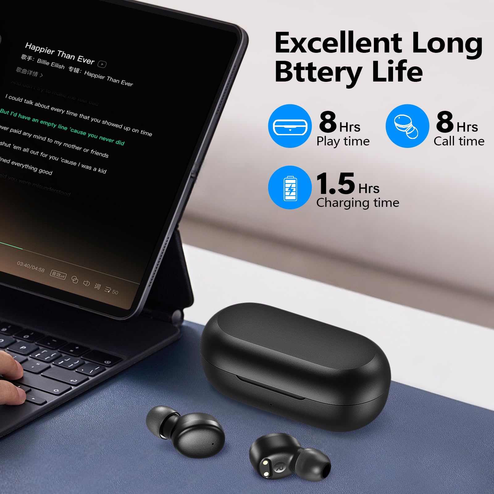 Foto 7 pulgar | Auriculares Inalámbricos Kurdene S8 Bluetooth 5.3 Con Estuche De Carga - Venta Internacional.