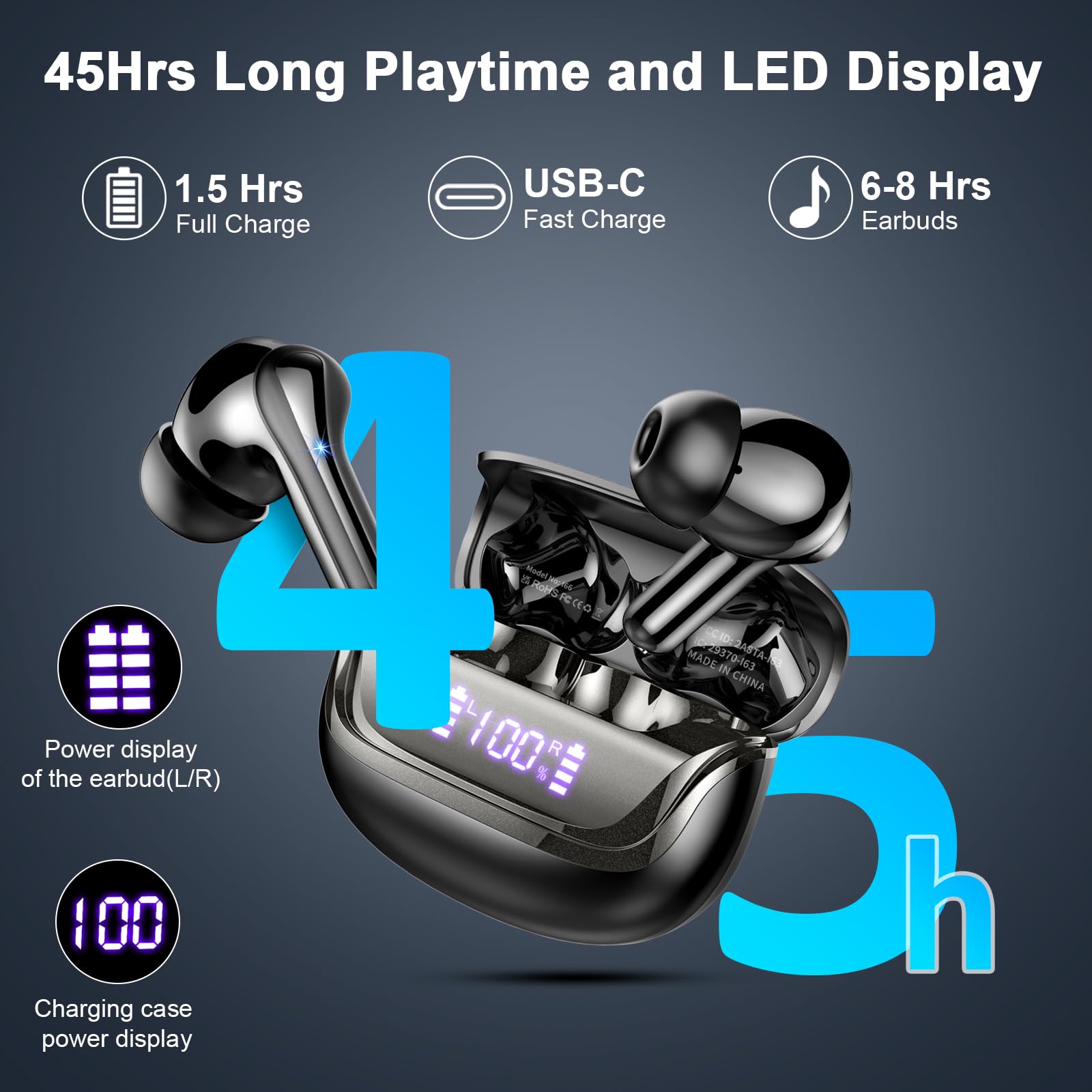 Foto 6 pulgar | Auriculares Inalámbricos Donerton Bluetooth 5.4 Ip7 Impermeables - Venta Internacional