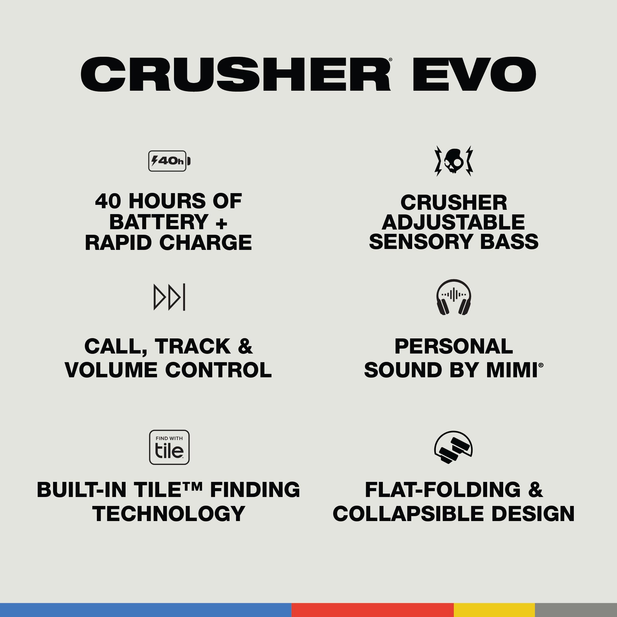 Foto 5 pulgar | Auriculares Skullcandy Crusher Evo Para Colocar Sobre Las Orejas Bluetooth, Color Negro - Venta Internacional.