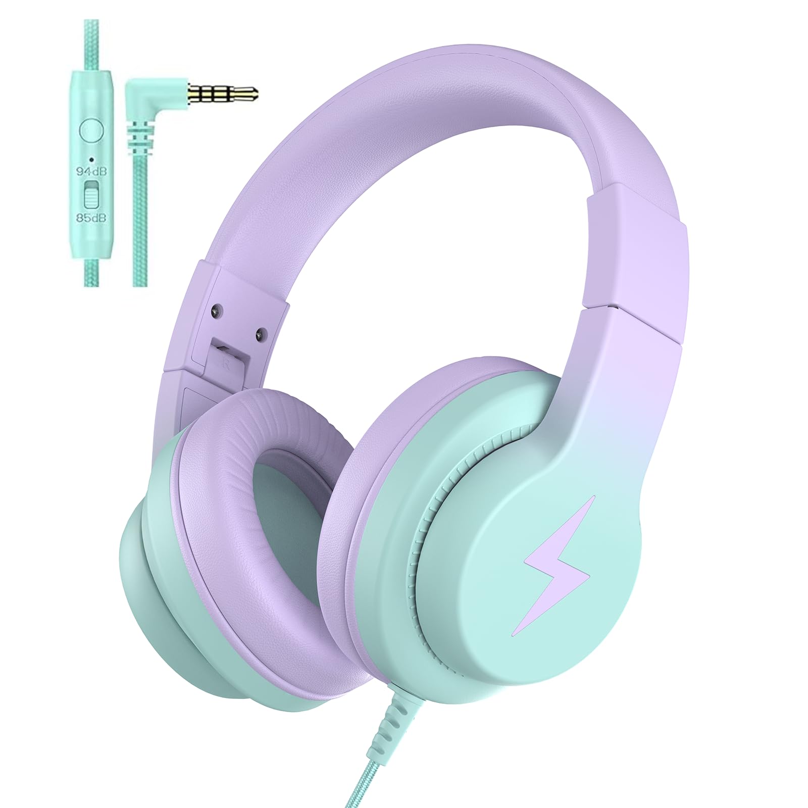 Auriculares Candy Bila Kids Con Cable Y Micrófono 85/94db Morados - Venta Internacional.