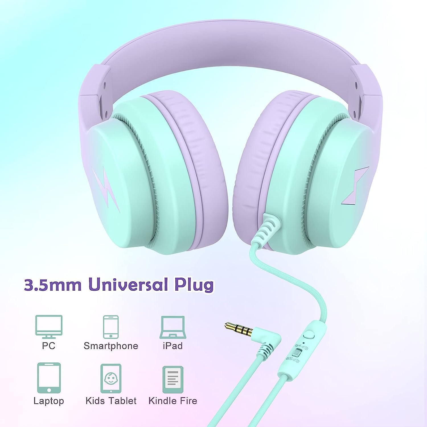 Foto 5 pulgar | Auriculares Candy Bila Kids Con Cable Y Micrófono 85/94db Morados - Venta Internacional.