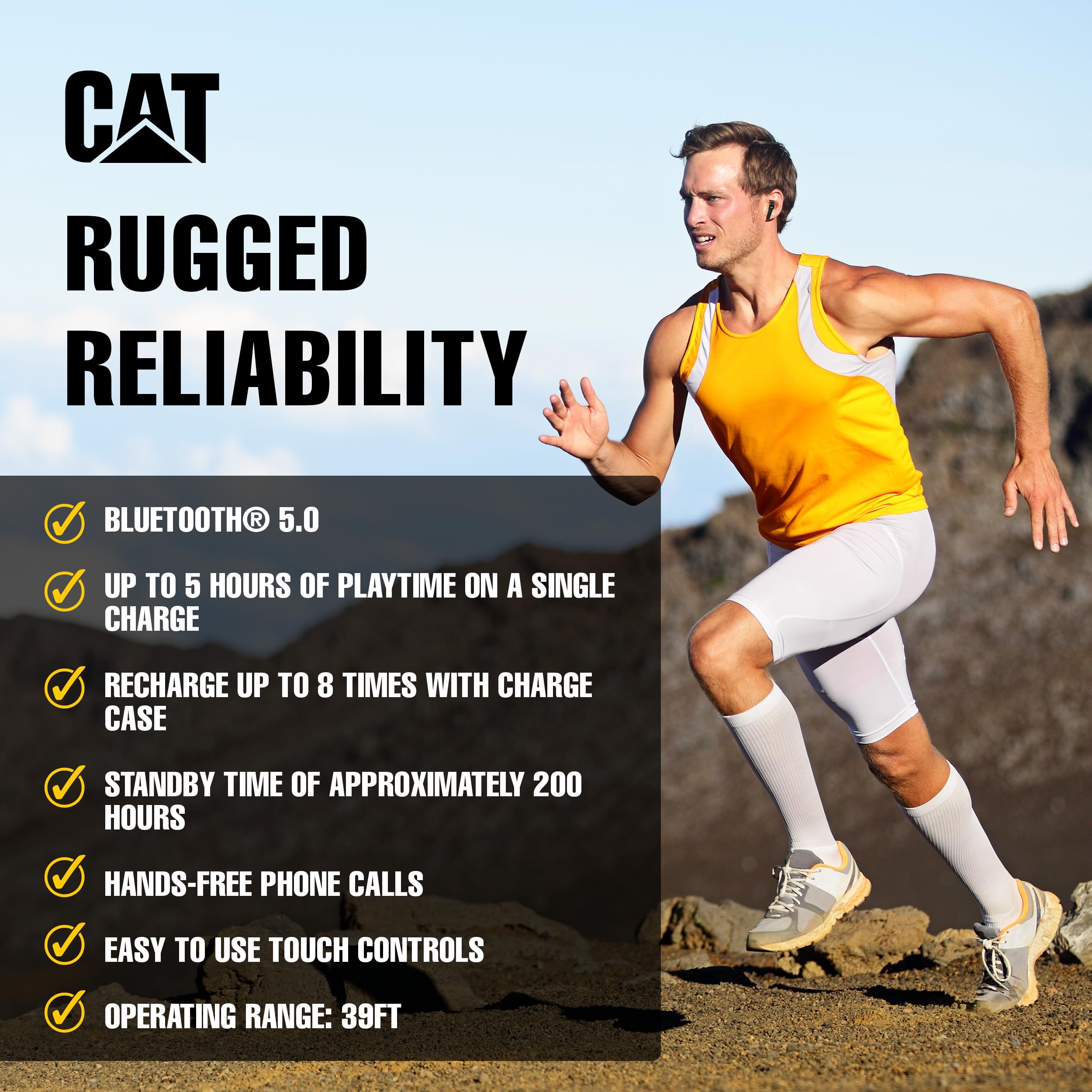Foto 6 | Auriculares Inalámbricos CAT Bluetooth con Cancelación de Ruido Resistentes al Agua - Venta Internacional