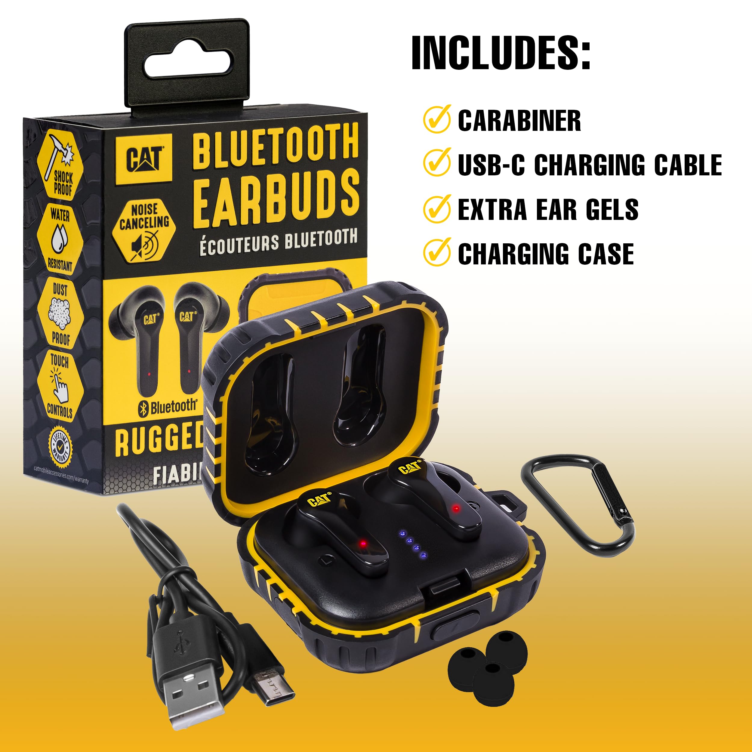 Foto 7 | Auriculares Inalámbricos CAT Bluetooth con Cancelación de Ruido Resistentes al Agua - Venta Internacional