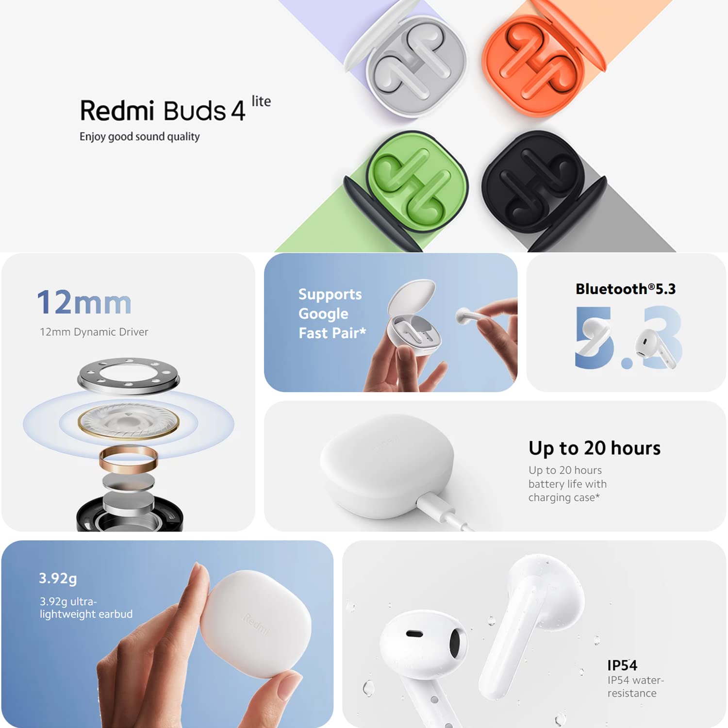 Foto 3 pulgar | Auriculares Inalámbricos Xiaomi Redmi Buds 4 Lite Tws Bluetooth 5.3 - Venta Internacional.