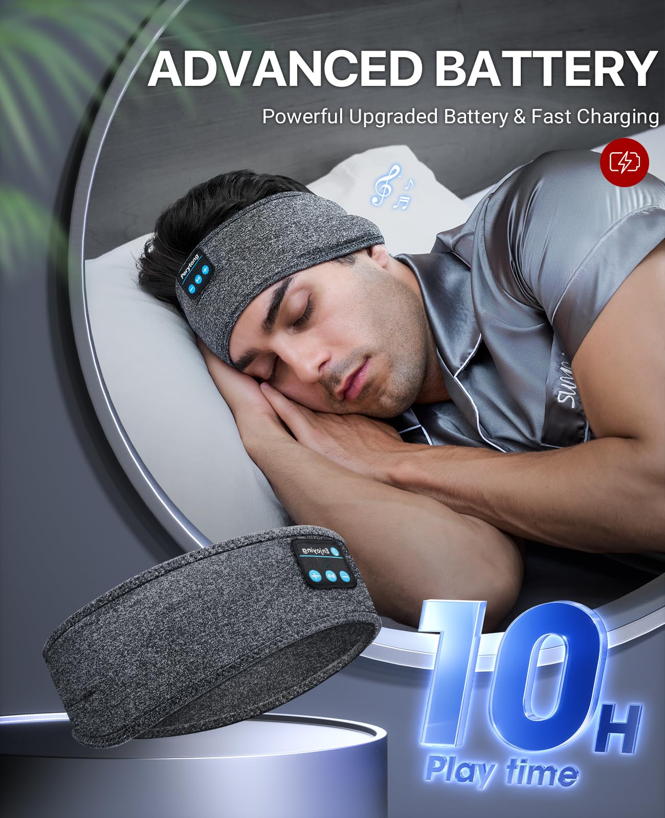 Foto 3 pulgar | Auriculares Para Dormir Con Diadema Bluetooth 5.2 Perytong - Venta Internacional.