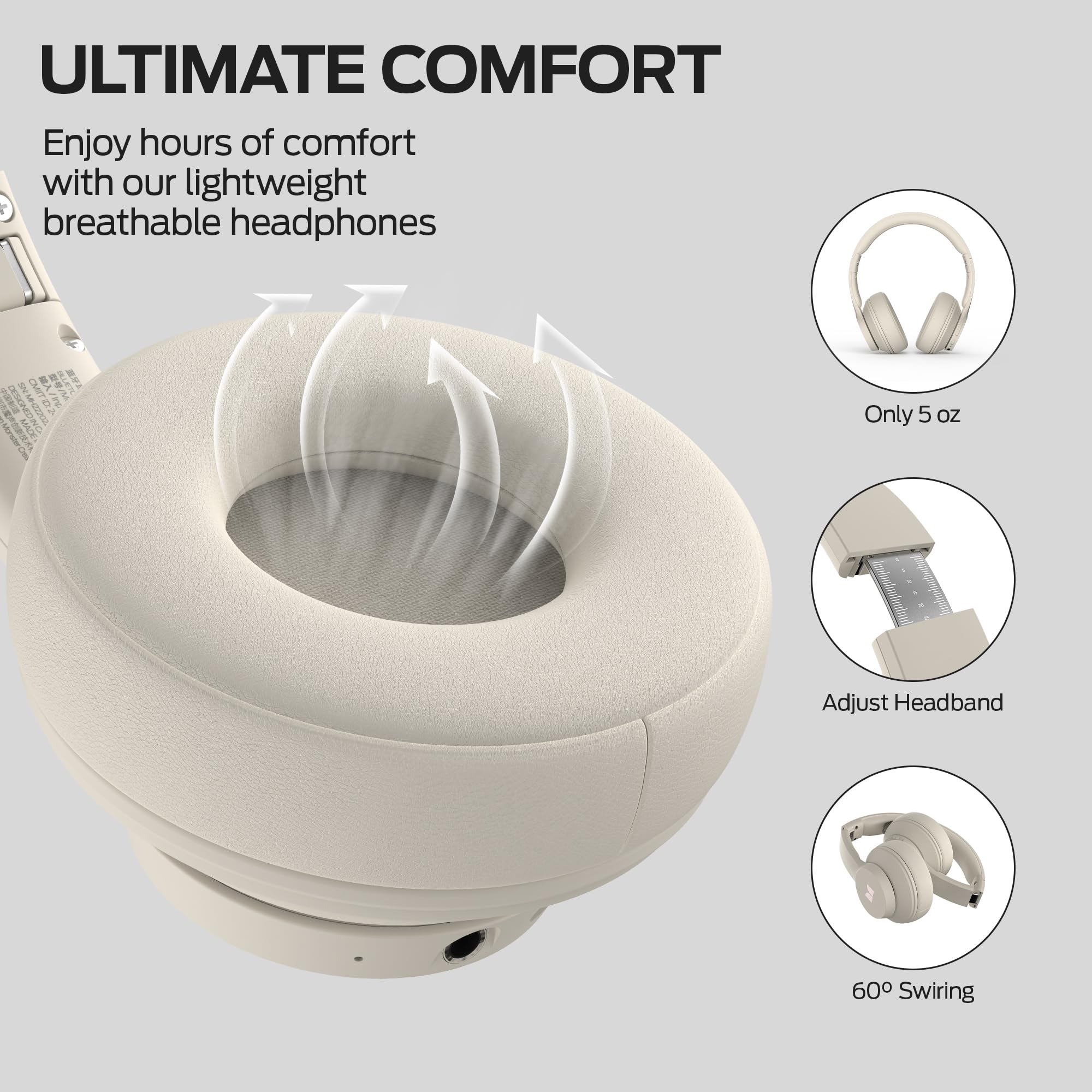Foto 4 pulgar | Auriculares Bluetooth Monster Mission 100 Blancos 40h Playtime - Venta Internacional.