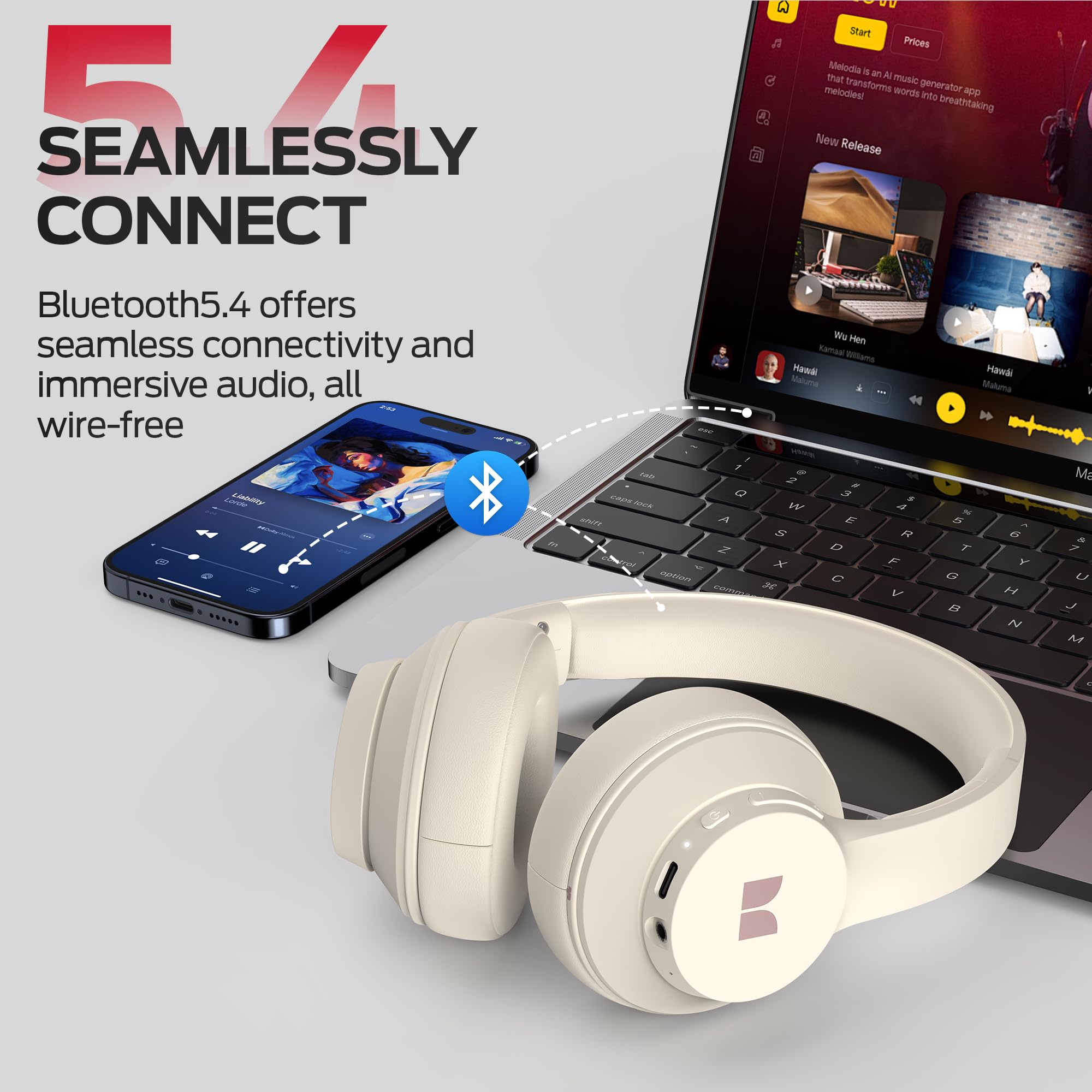 Foto 7 | Auriculares Bluetooth Monster Mission 100 Blancos 40h Playtime - Venta Internacional.