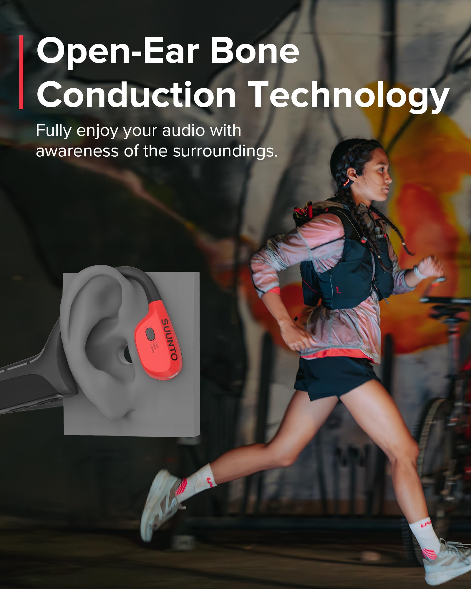 Foto 3 pulgar | Auriculares De Conducción Ósea Suunto Wing Bluetooth Red - Venta Internacional.