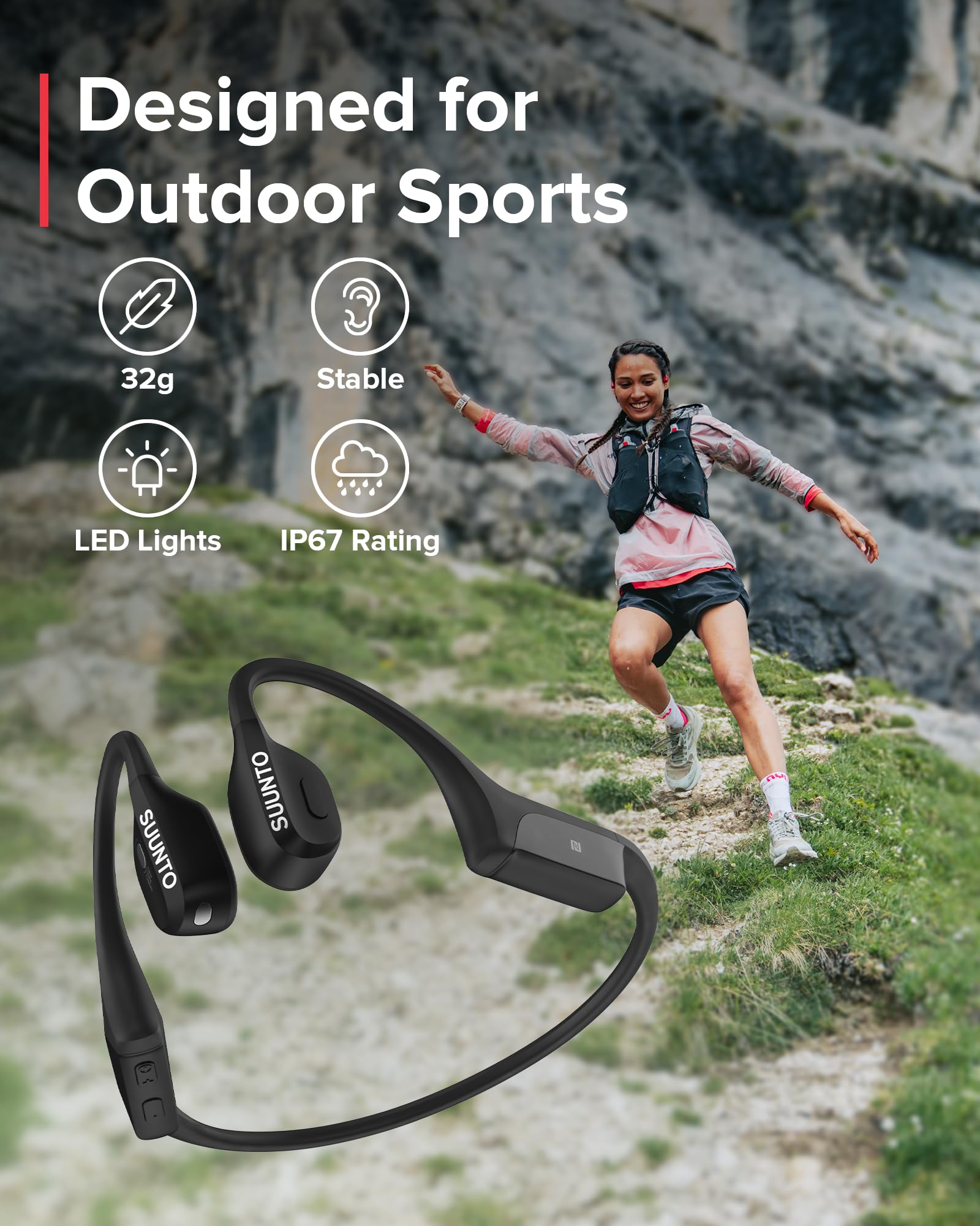 Foto 8 pulgar | Auriculares De Conducción Ósea Suunto Wing Bluetooth Sport Ip67 - Venta Internacional.