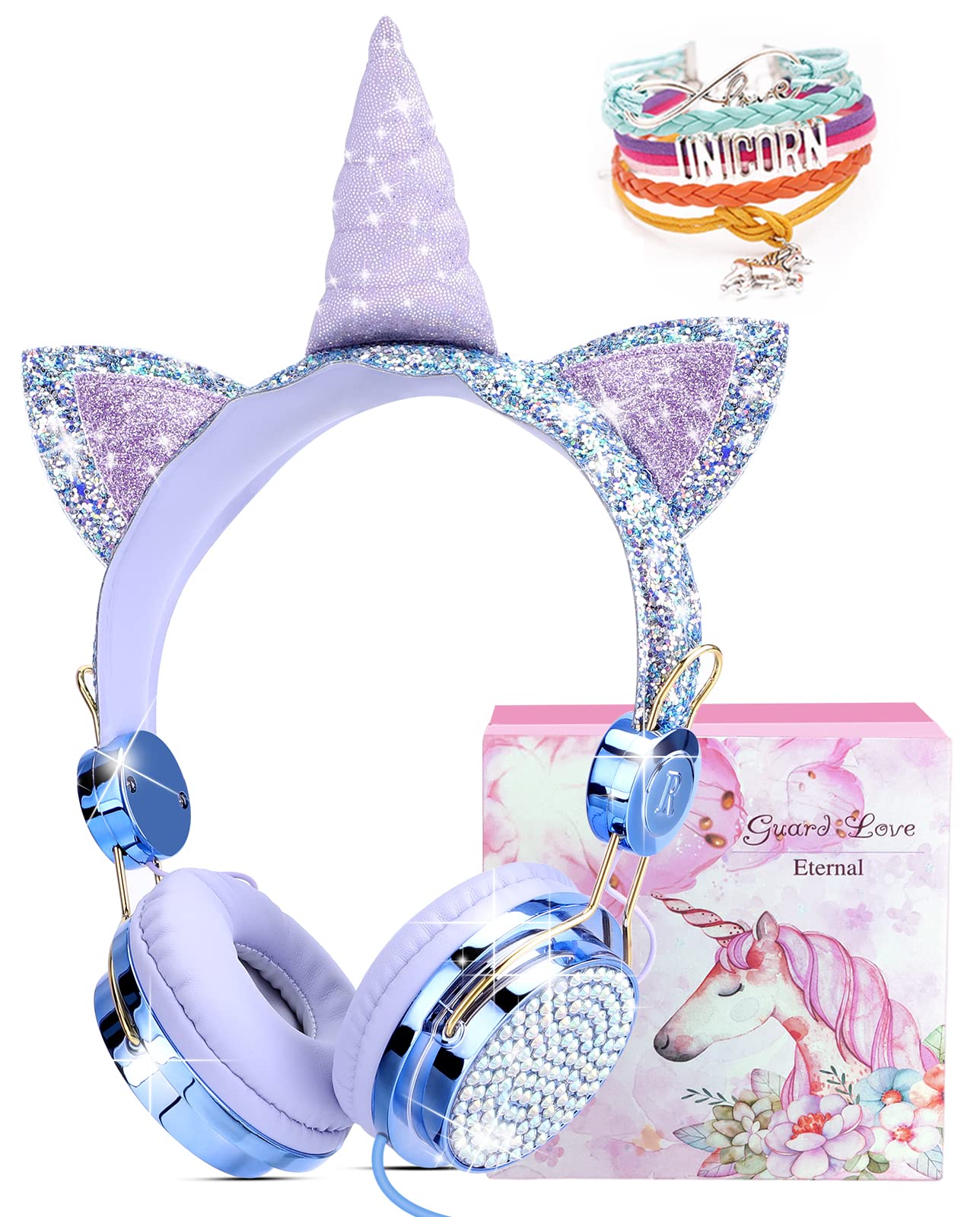 Auriculares Tcjj Unicorn Kids Para Niñas Y Adolescentes Con Cable - Venta Internacional.