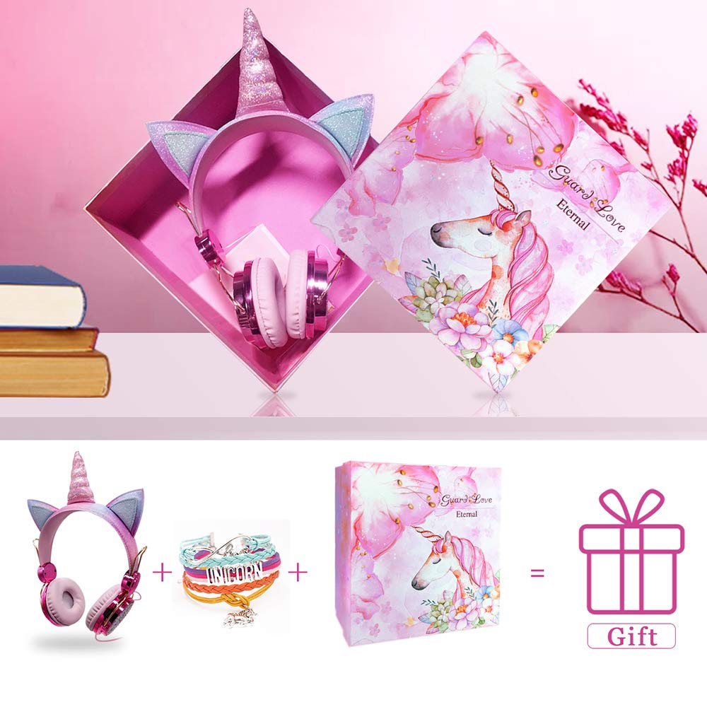 Foto 8 pulgar | Auriculares Inalámbricos Para Niños Tcjj Unicorn Con Micrófono Rosa De Más De 3 Años - Venta Internacional.