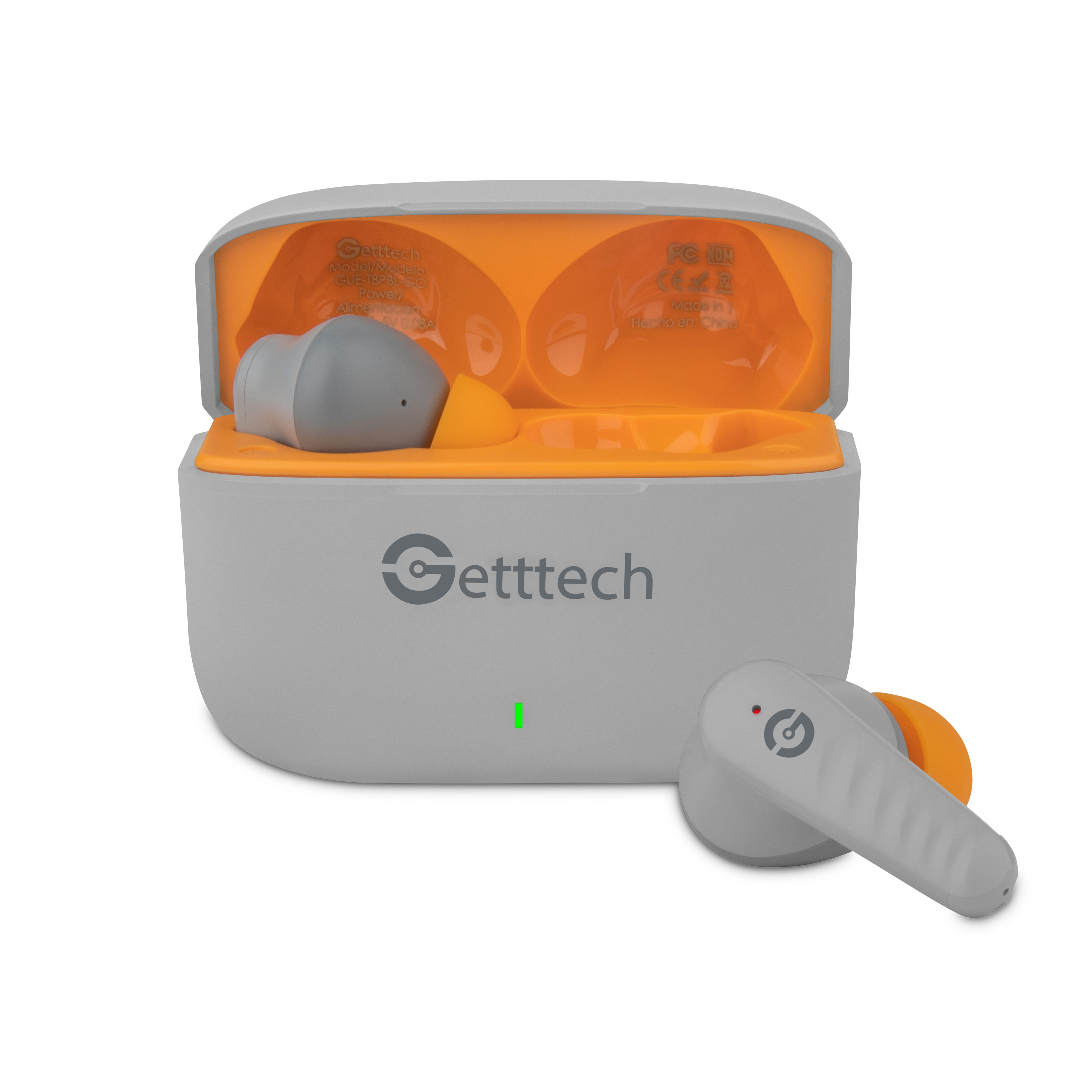 Foto 2 pulgar | Audifonos In-ear Getttech Bluetooth Usb-c Microfono Dual Cancelación de Ruido Sonido Hi-fi Control Táctil Gris