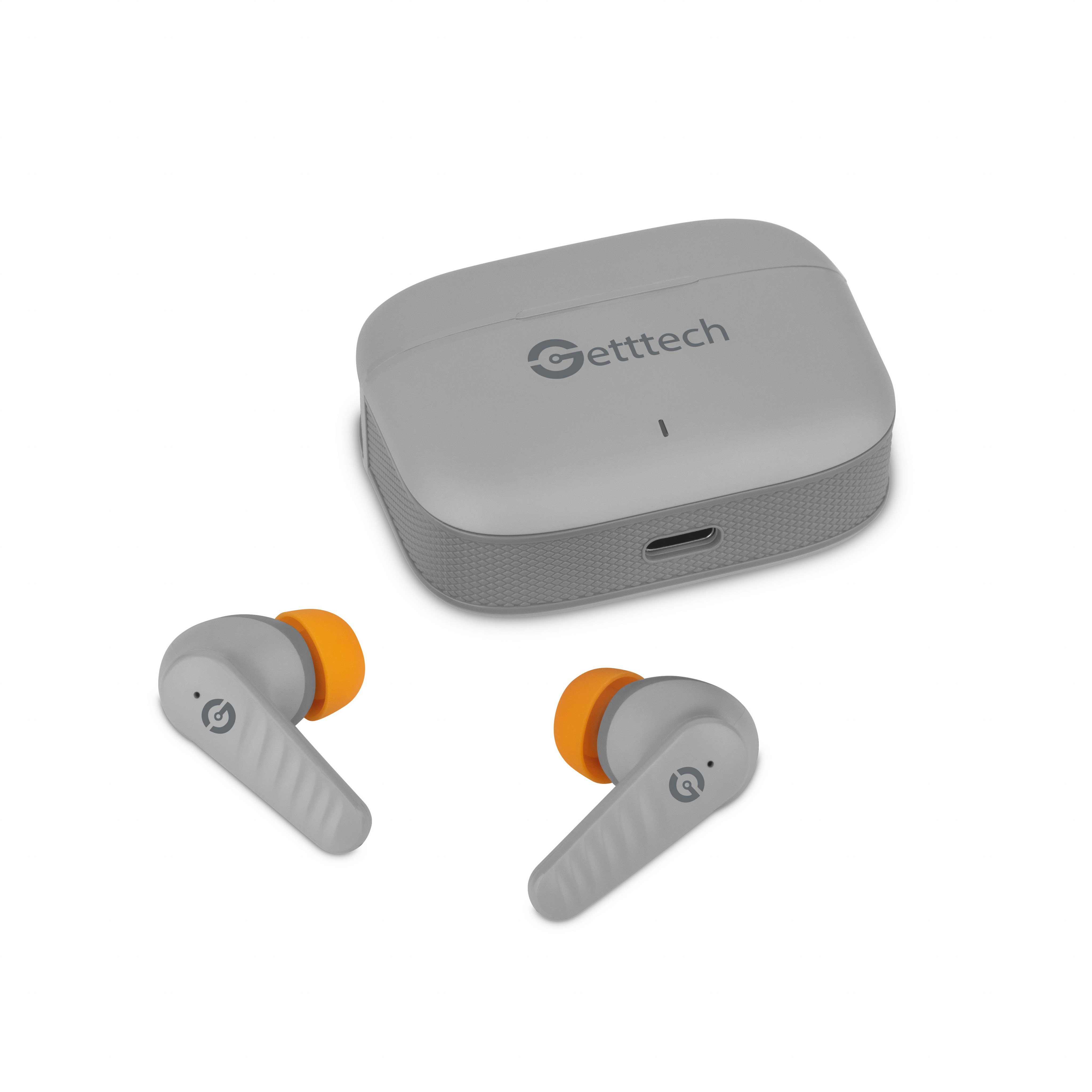 Foto 4 pulgar | Audifonos In-ear Getttech Bluetooth Usb-c Microfono Dual Cancelación de Ruido Sonido Hi-fi Control Táctil Gris