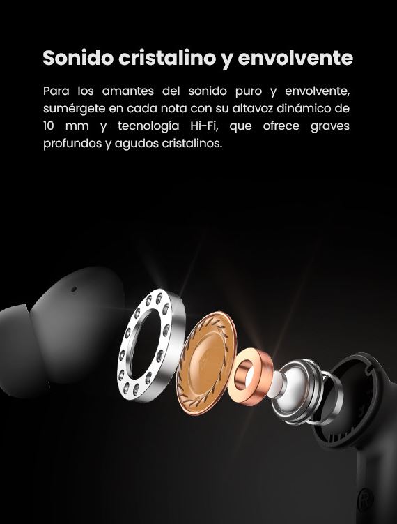 Foto 9 pulgar | Audifonos In-ear Getttech Bluetooth Usb-c Microfono Dual Cancelación de Ruido Sonido Hi-fi Control Táctil Negro