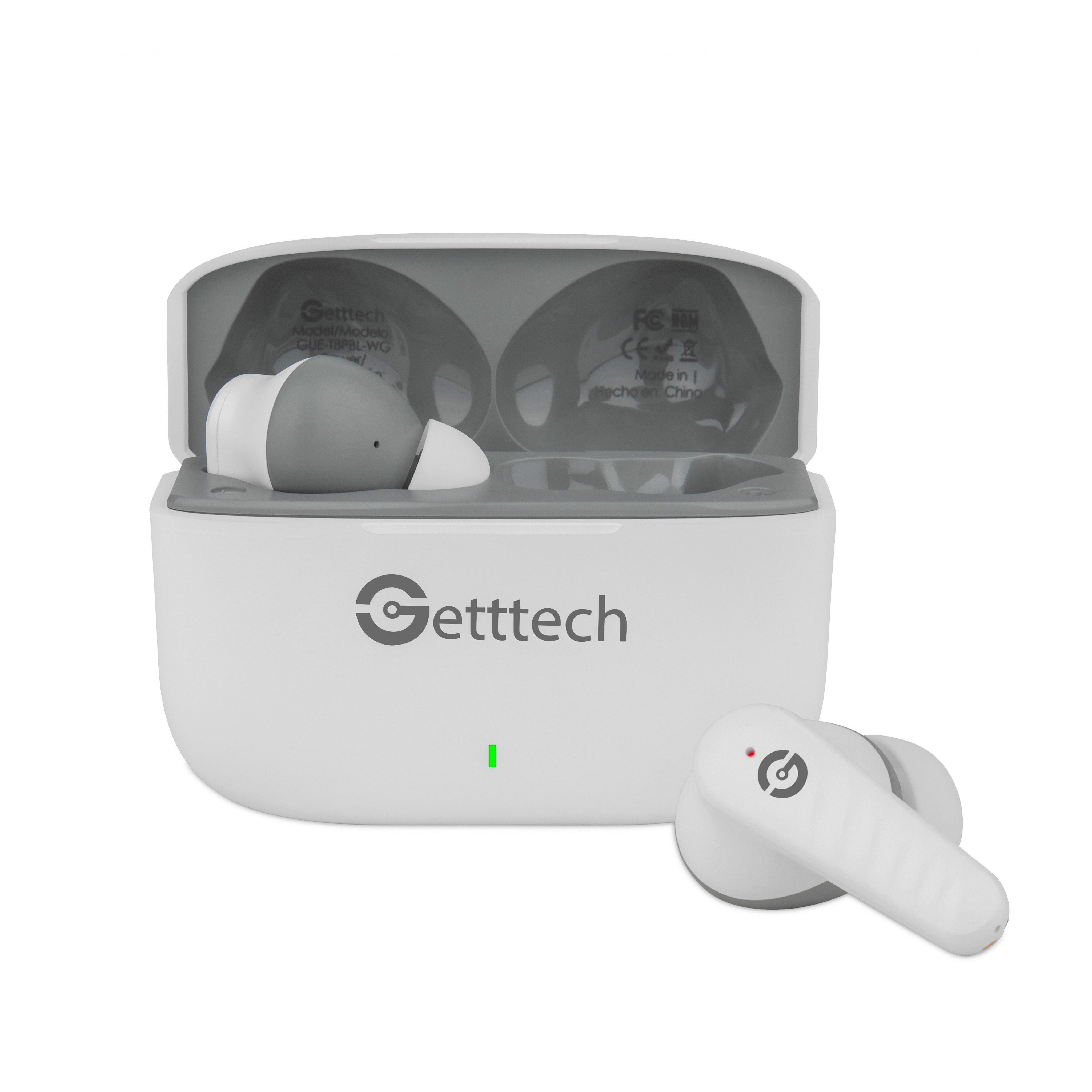 Foto 2 pulgar | Audifonos In-ear Getttech Bluetooth Usb-c Microfono Dual Cancelación Ruido Sonido Hi-fi Control Táctil Blanco