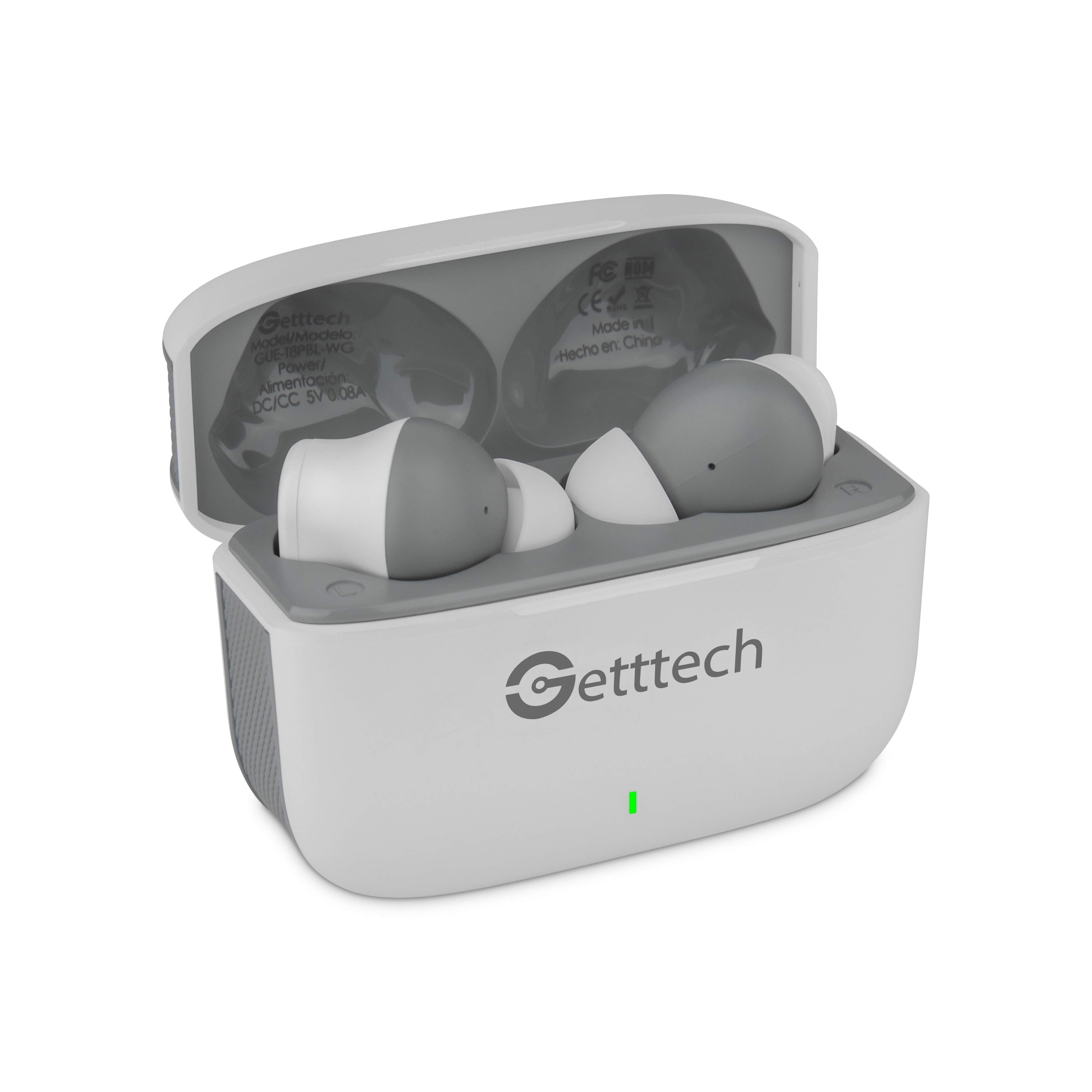 Foto 3 pulgar | Audifonos In-ear Getttech Bluetooth Usb-c Microfono Dual Cancelación Ruido Sonido Hi-fi Control Táctil Blanco