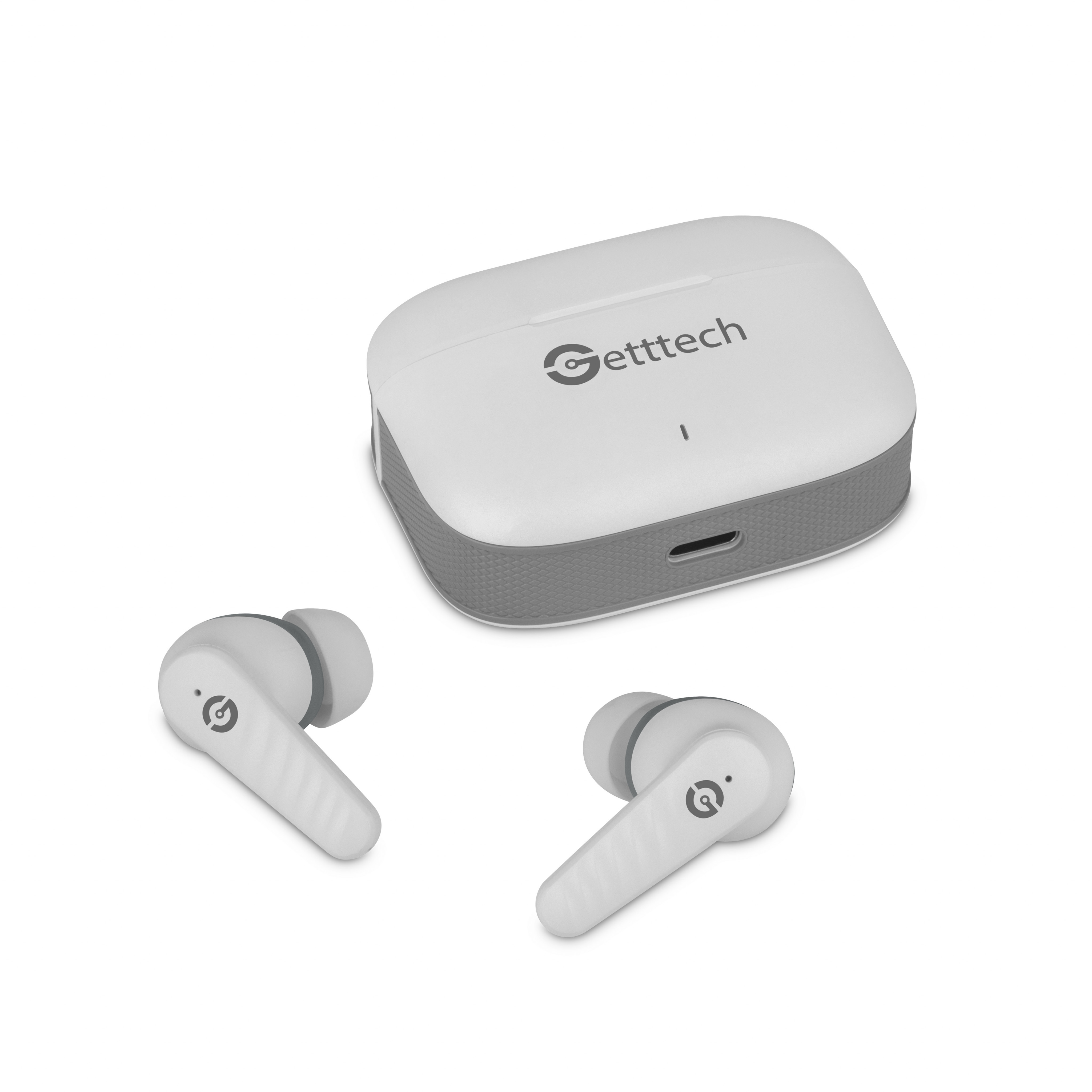 Foto 4 pulgar | Audifonos In-ear Getttech Bluetooth Usb-c Microfono Dual Cancelación Ruido Sonido Hi-fi Control Táctil Blanco