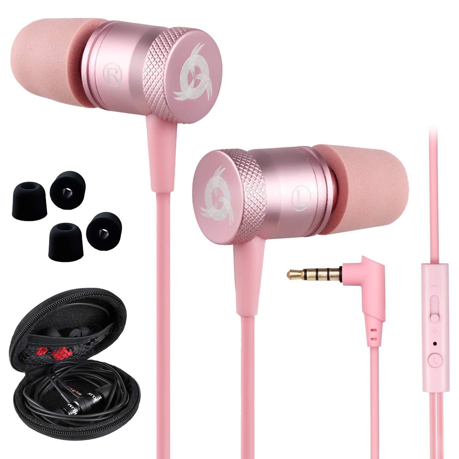 Foto 2 pulgar | Auriculares Klim con Micrófono y Audio con Cable Oro Rosa - Venta Internacional